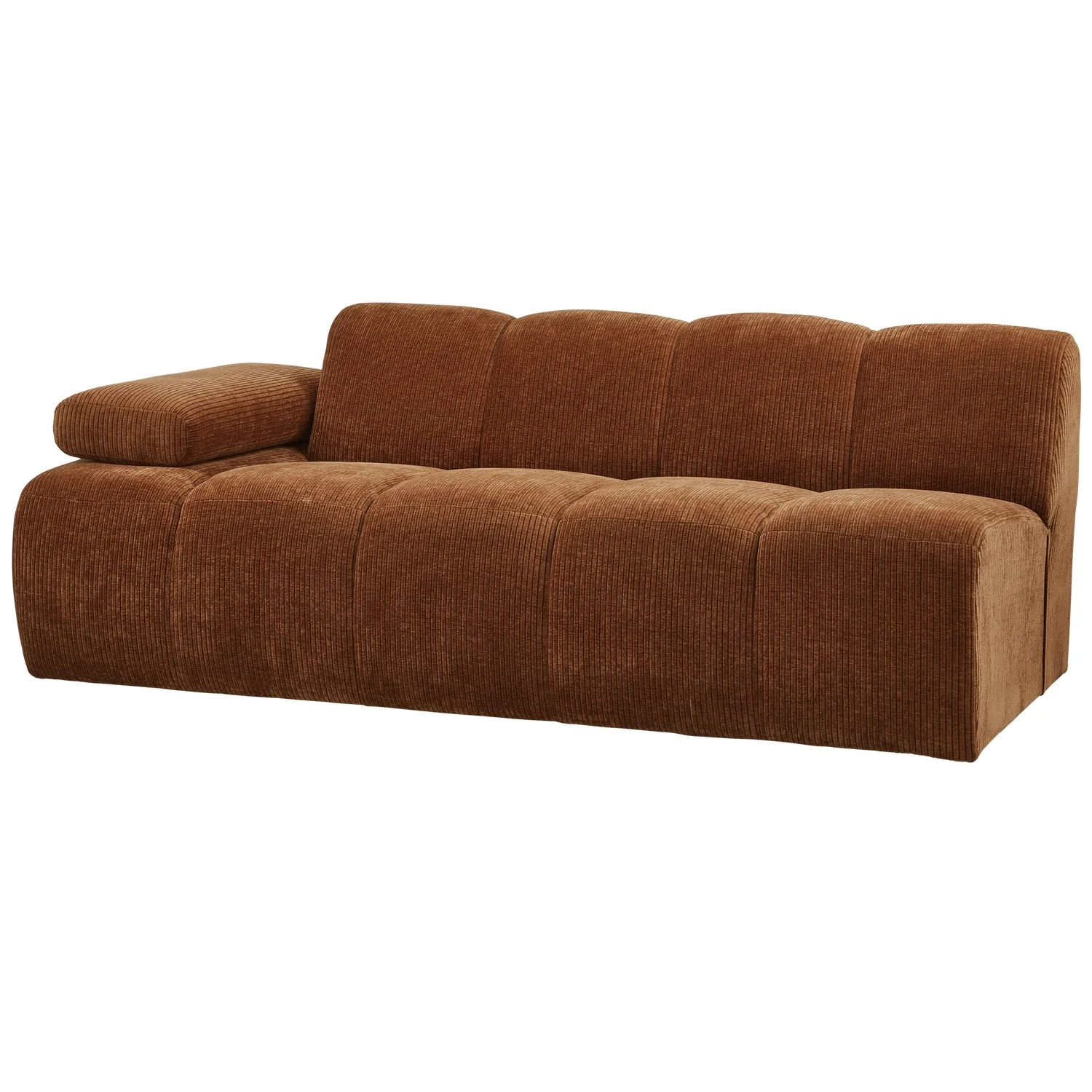 Sofa modułowa MOJO - element 2-osobowy lewostronny rdzawy brązowy sztruks - Image 11