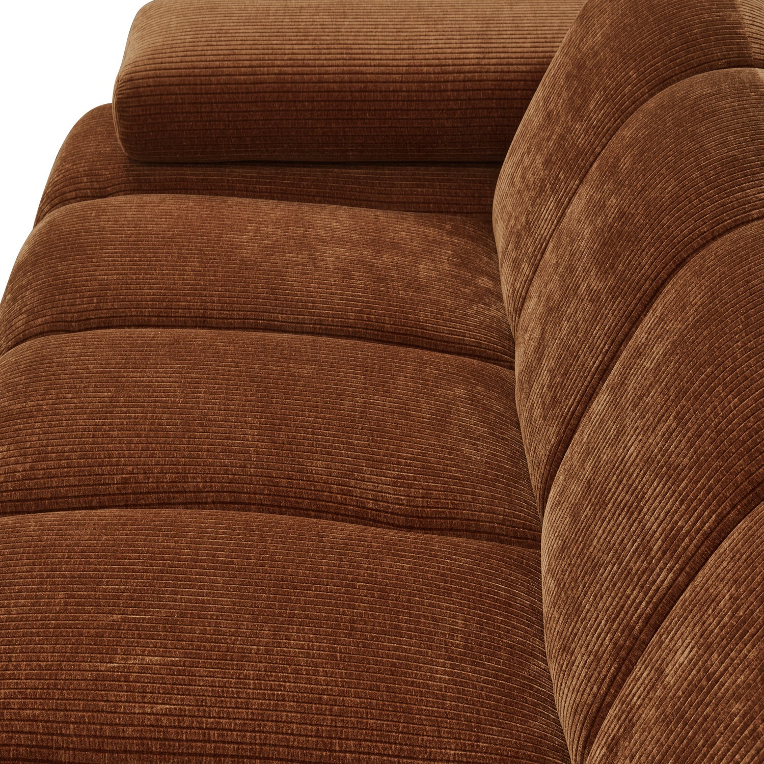 Sofa modułowa MOJO - element 2-osobowy lewostronny rdzawy brązowy sztruks - Image 5