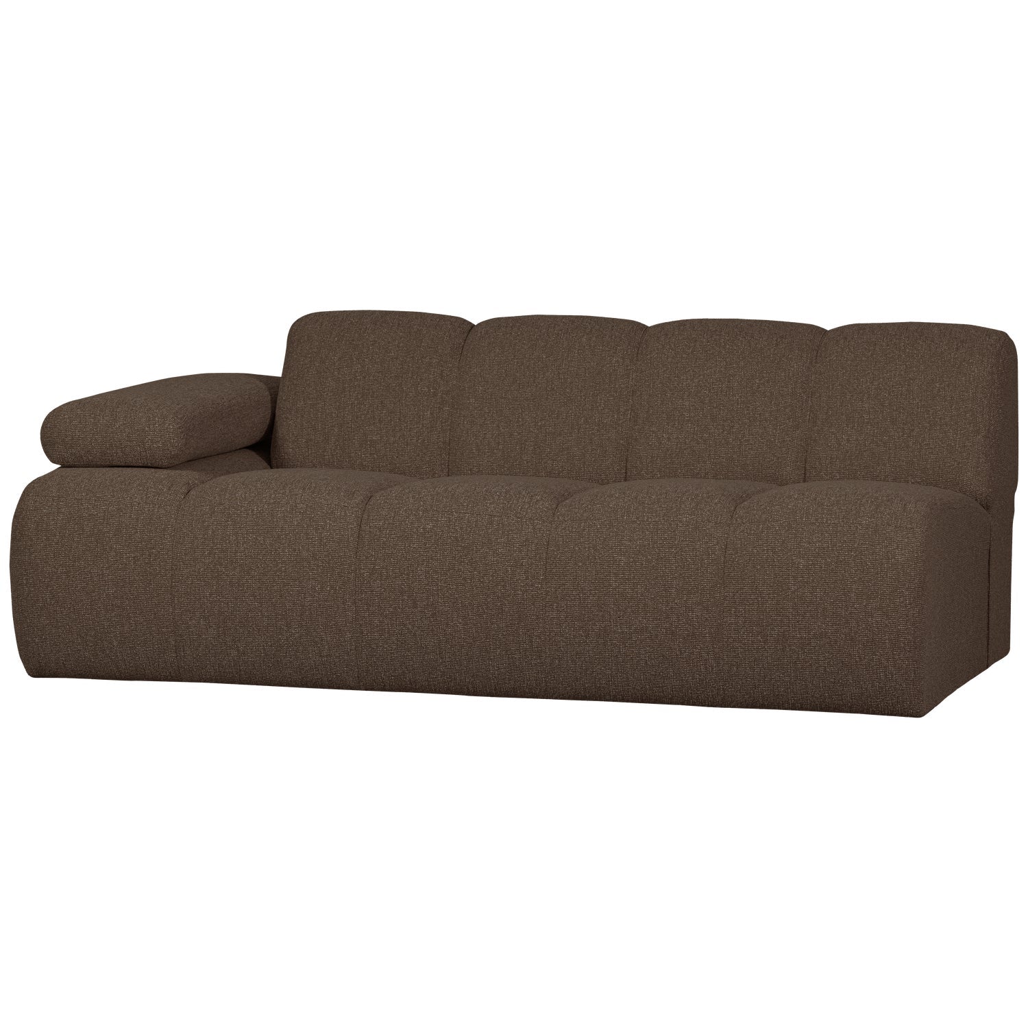 Sofa modułowa MOJO - element 2-osobowy lewostronny ciemnobrązowy bouclé - Image 7