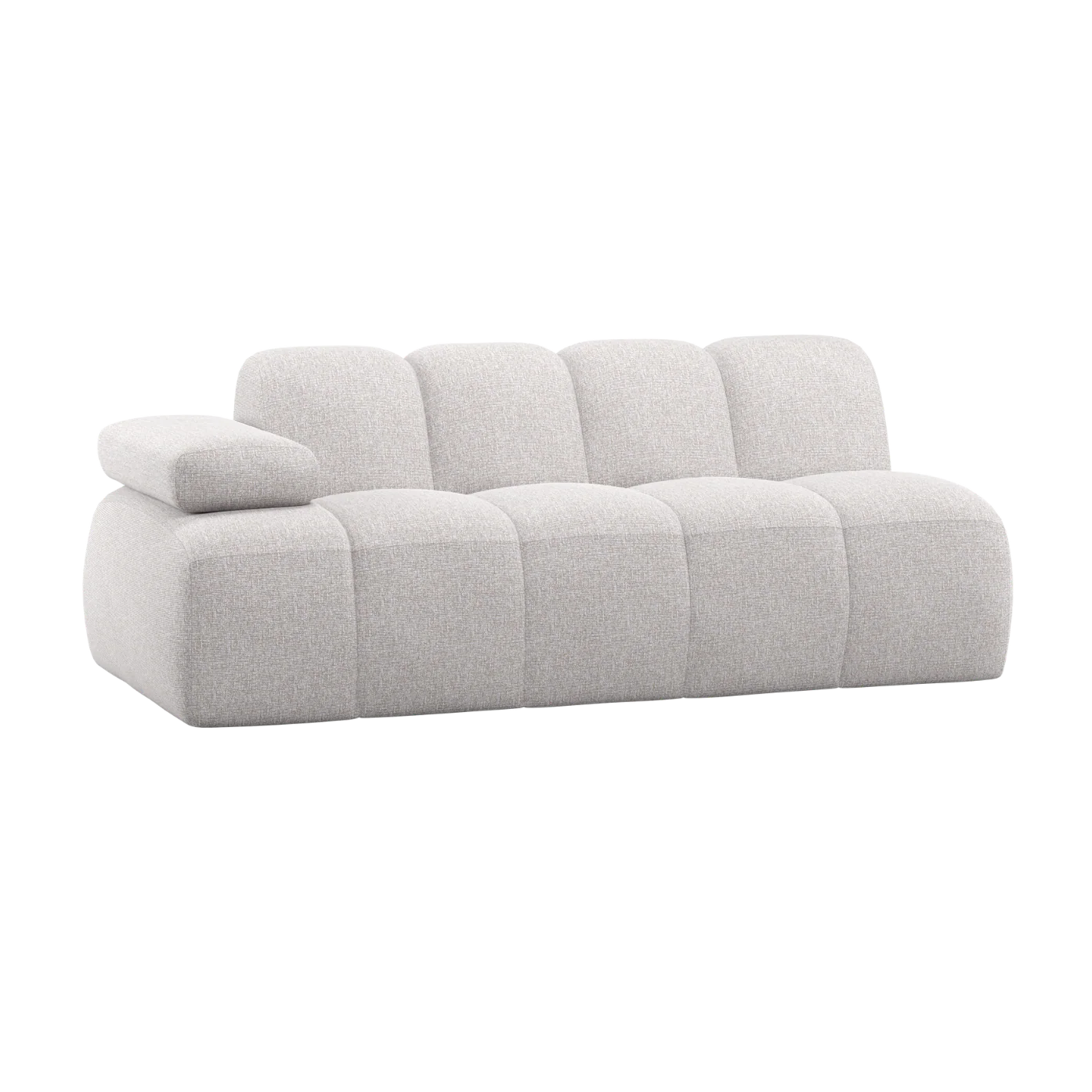 Sofa modułowa MOJO - element 2-osobowy lewostronny ecru bouclé