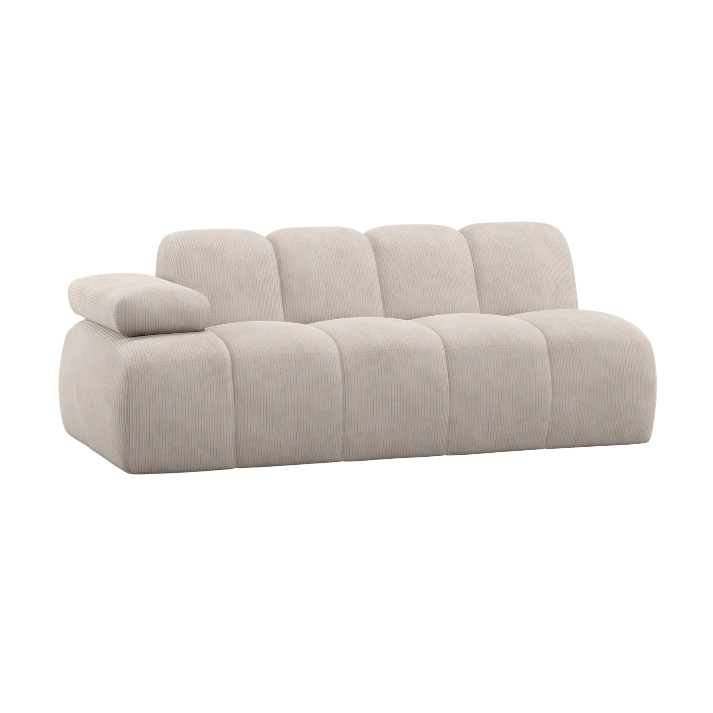 Sofa modułowa MOJO - element 2-osobowy lewostronny ecru sztruks