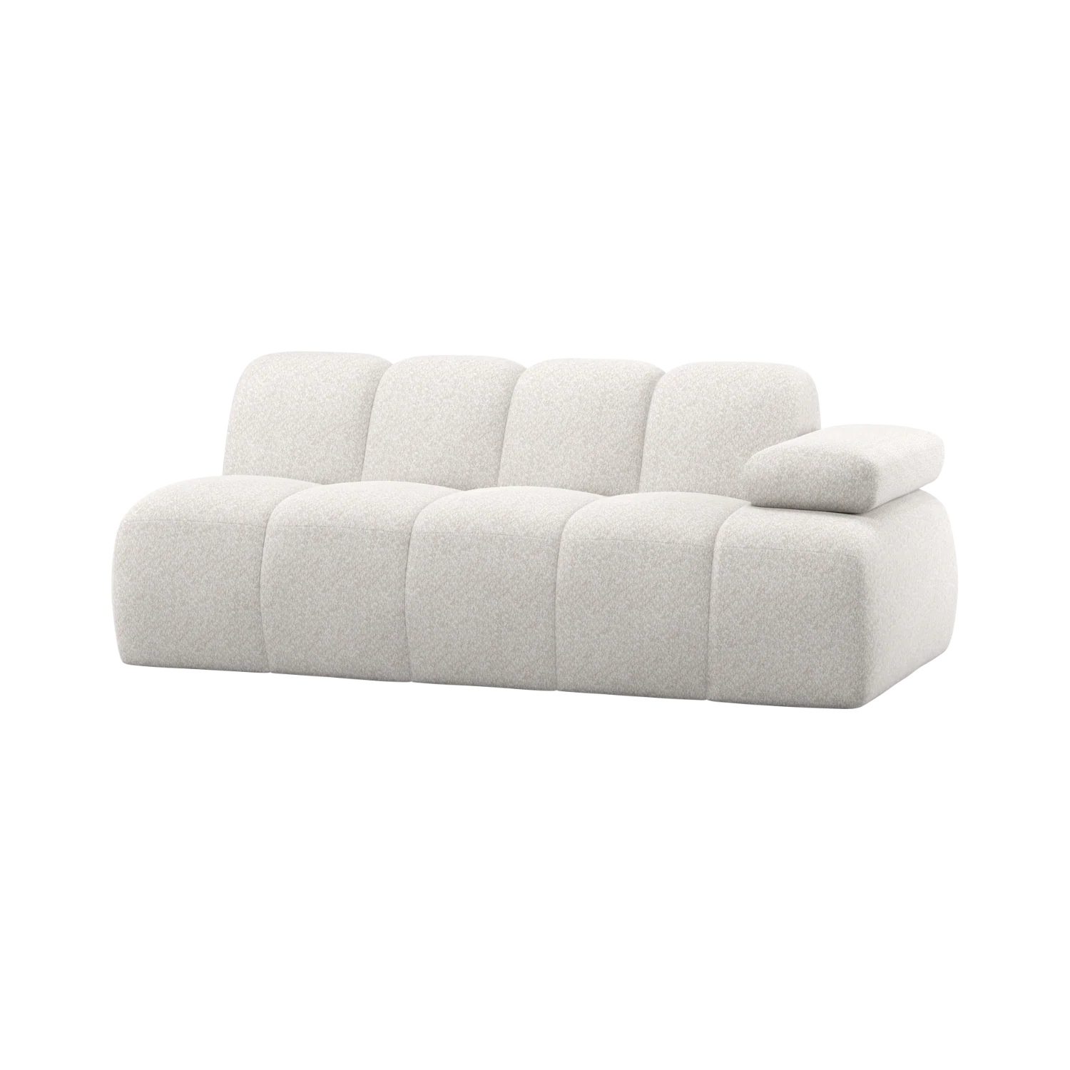 Sofa modułowa MOJO - element 2-osobowy prawostronny ecru baranek