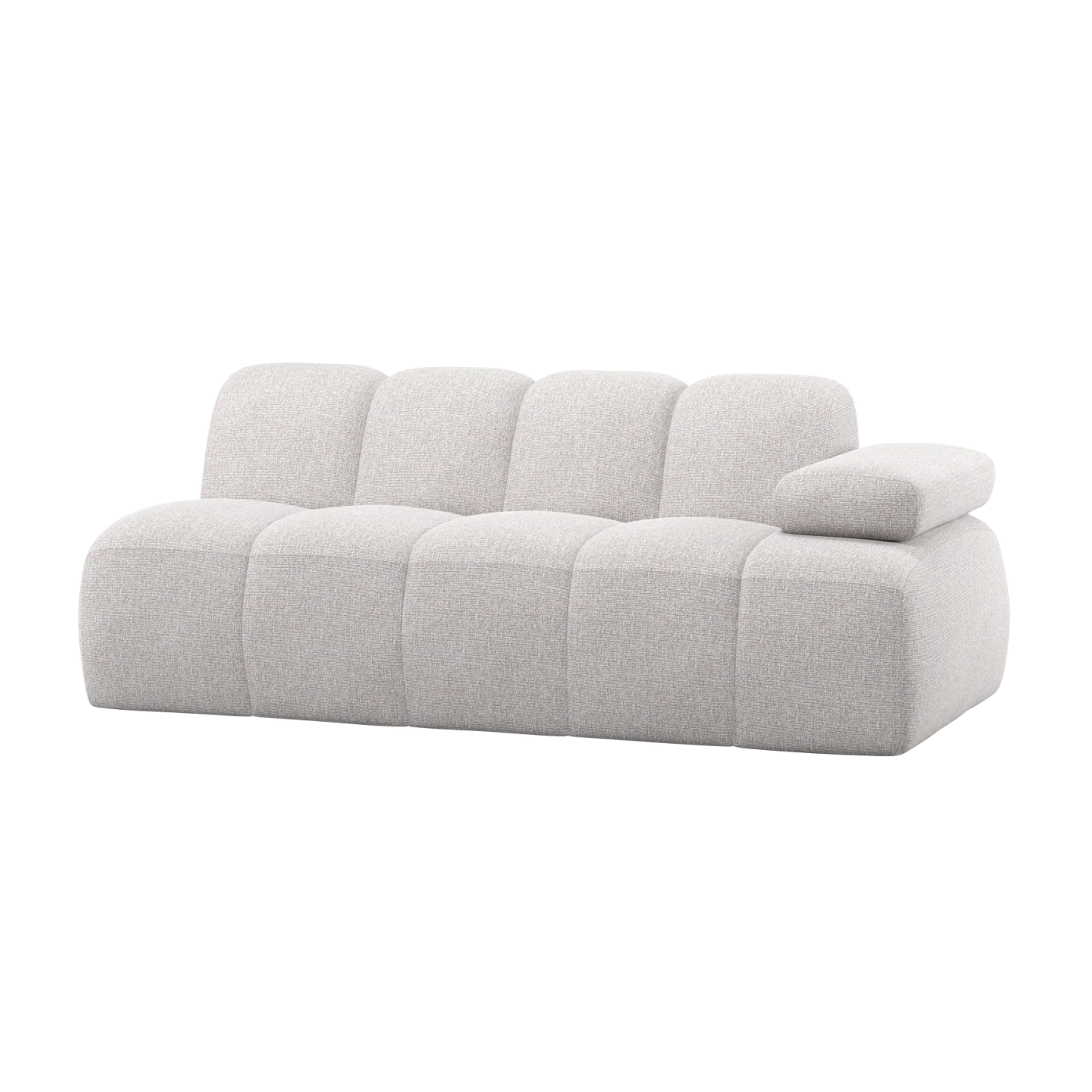 Sofa modułowa MOJO - element 2-osobowy prawostronny ecru bouclé