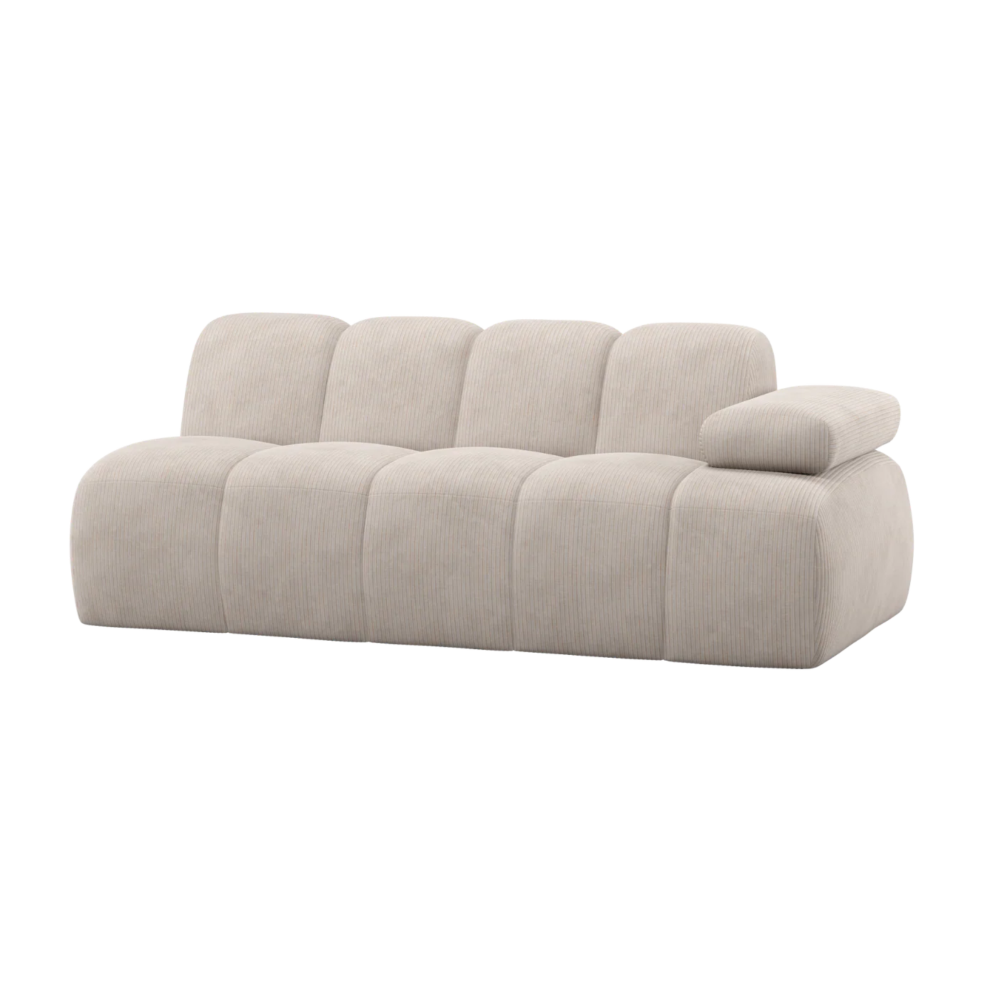 Sofa modułowa MOJO - element 2-osobowy prawostronny ecru sztruks