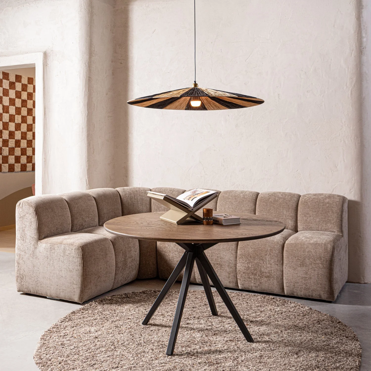 Sofa modułowa MOJO BENCH - element 3-osobowy brązowy baranek - Image 2
