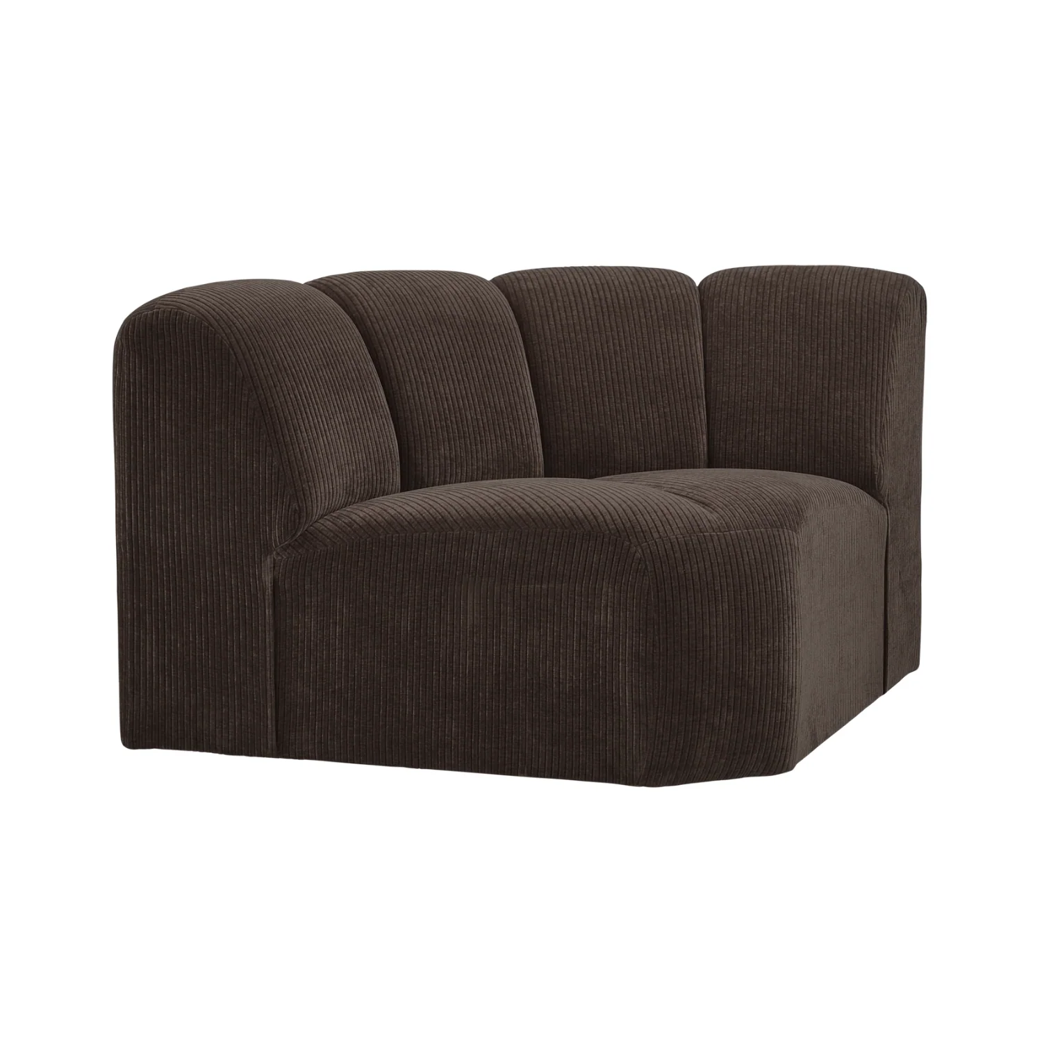 Sofa modułowa MOJO - element narożny ciemnobrązowy sztruks