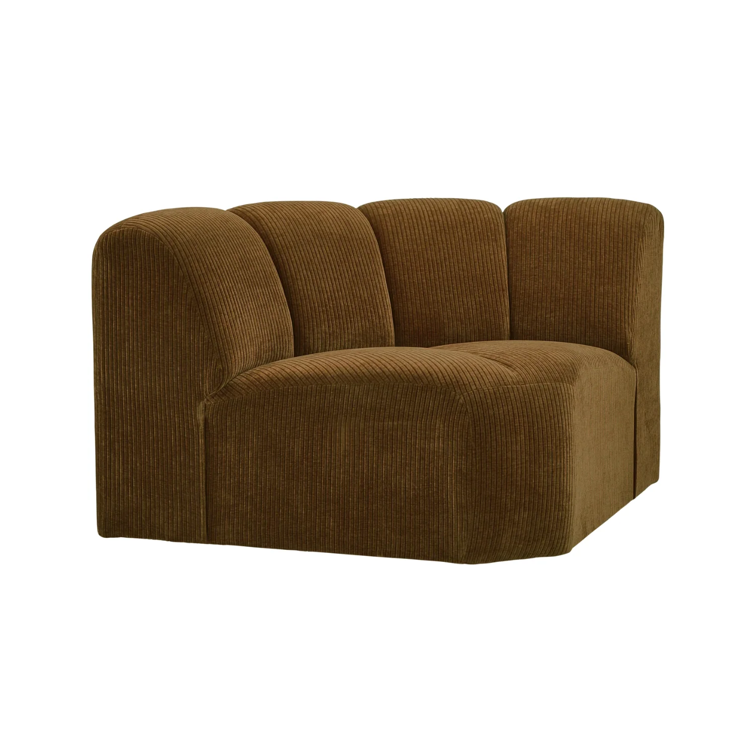 Sofa modułowa MOJO - element narożny ciemny miodowy sztruks