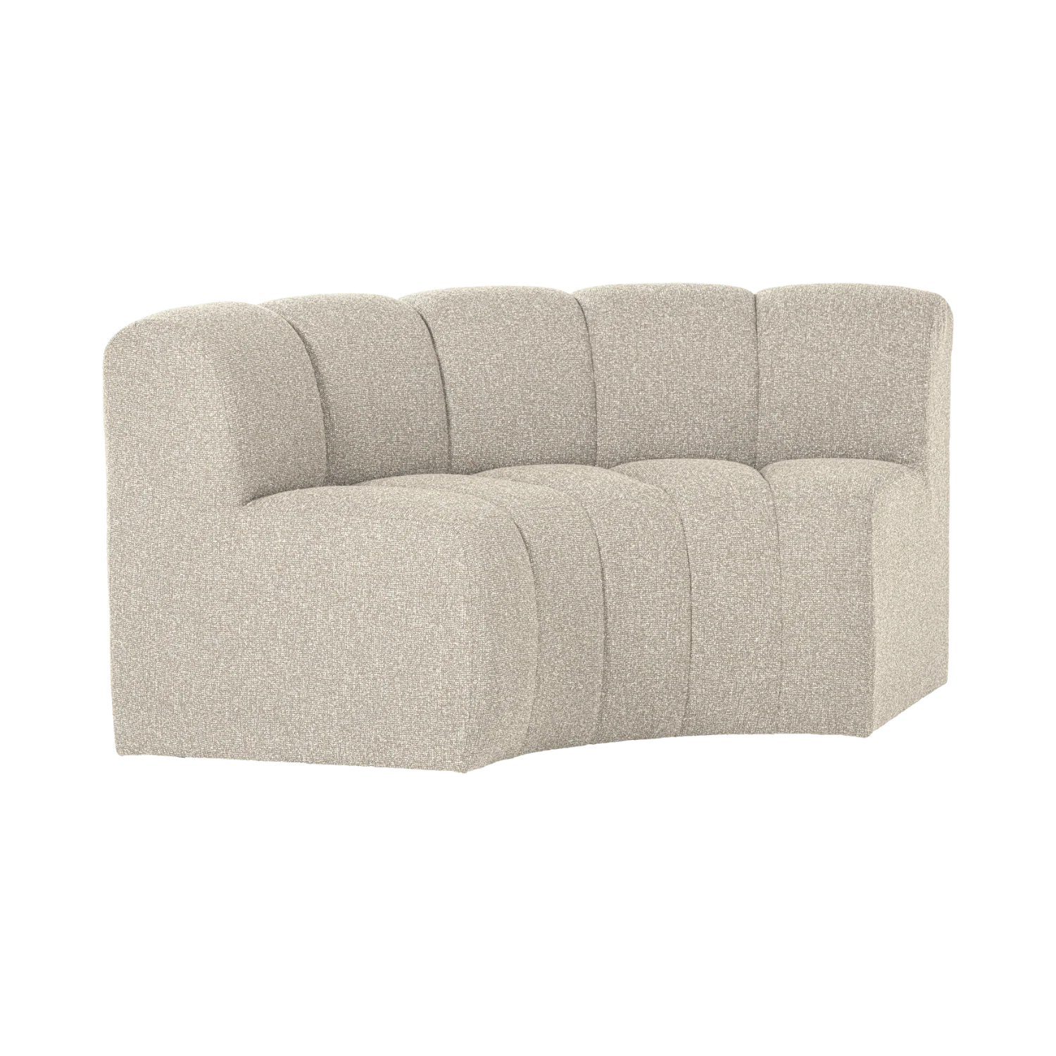 Sofa modułowa MOJO BENCH - element narożny półokrągły beżowy bouclé