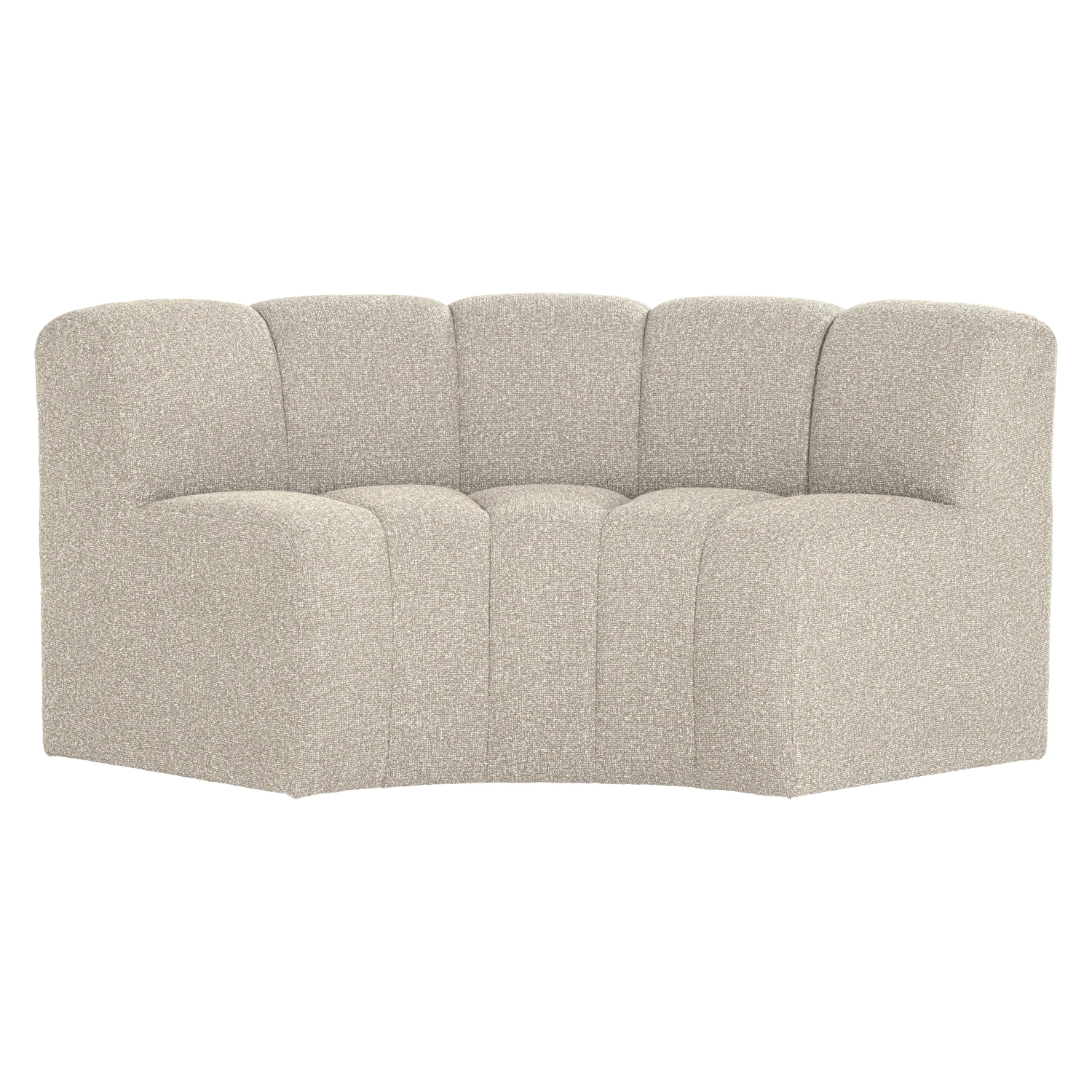 Sofa modułowa MOJO BENCH - element narożny półokrągły beżowy bouclé - Image 2