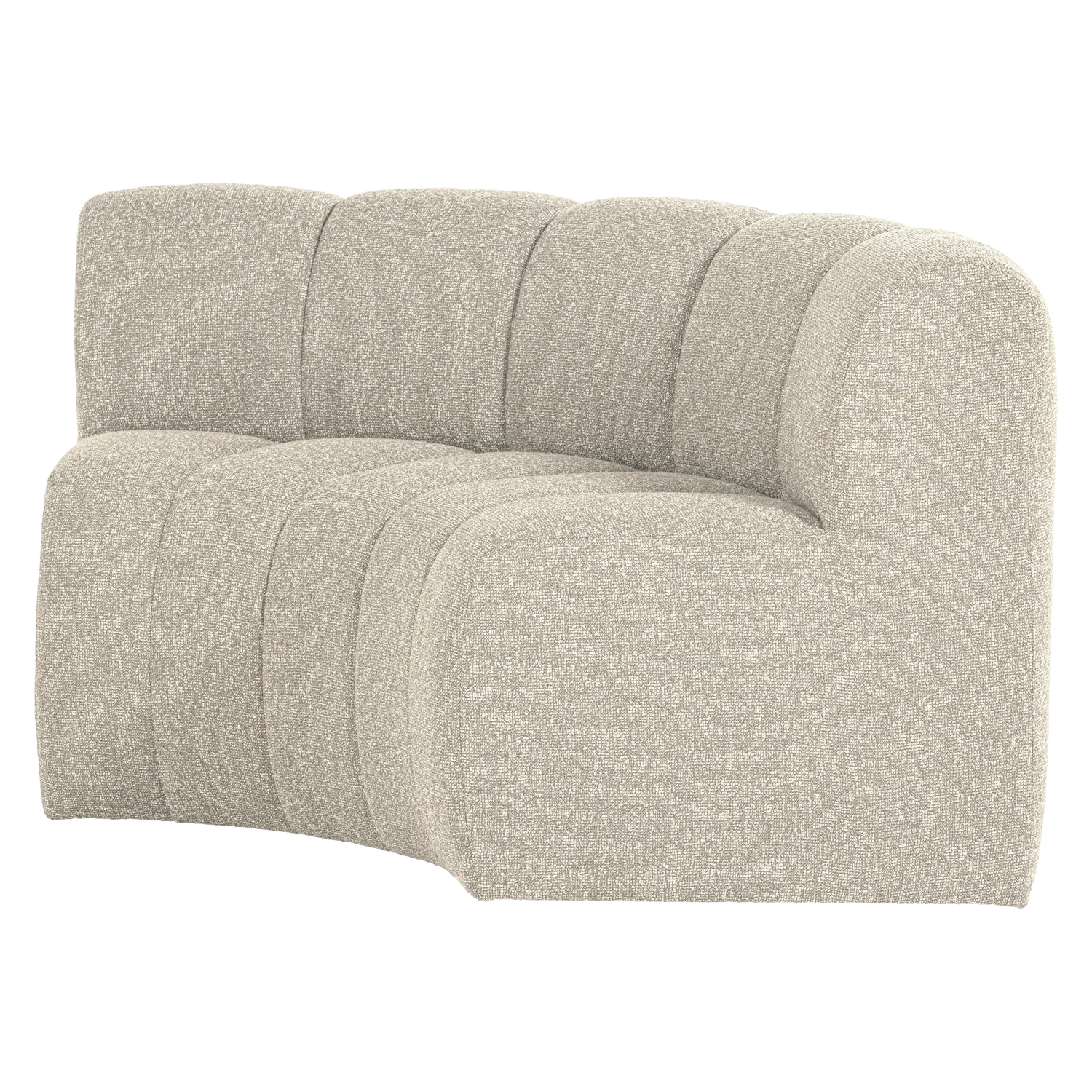 Sofa modułowa MOJO BENCH - element narożny półokrągły beżowy bouclé - Image 4