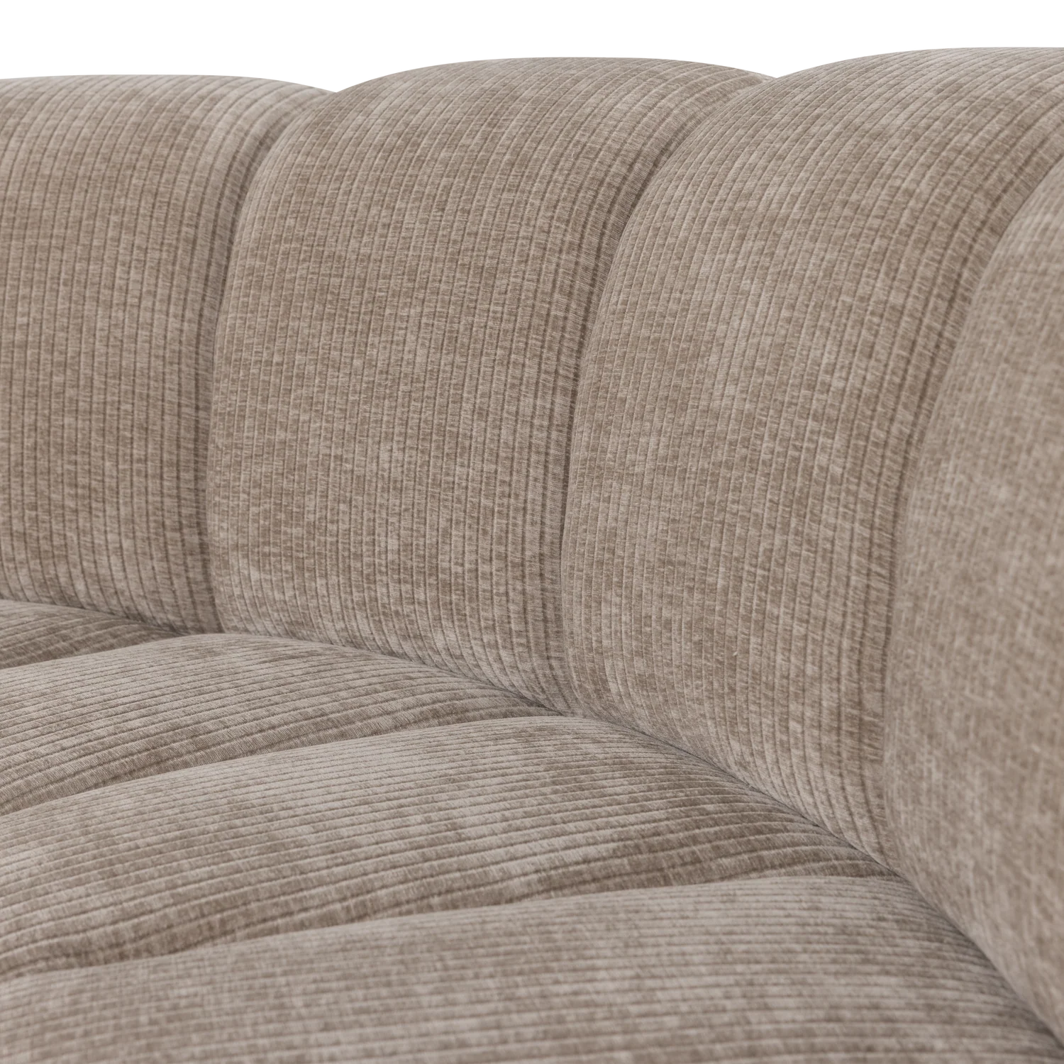 Sofa modułowa MOJO BENCH - element narożny półokrągły beżowy sztruks - Image 2