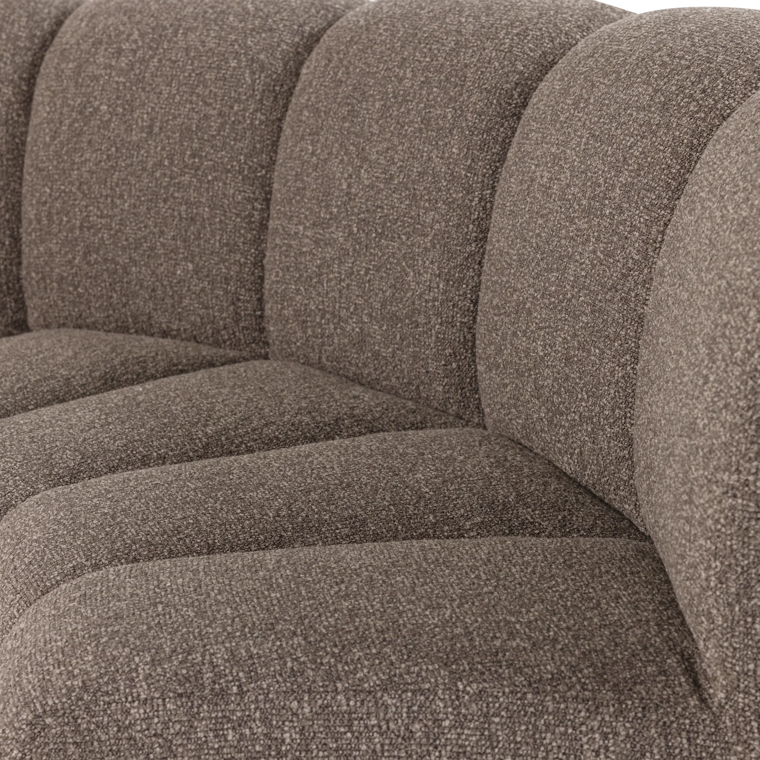 Sofa modułowa MOJO BENCH - element narożny półokrągły brązowy bouclé - Image 2