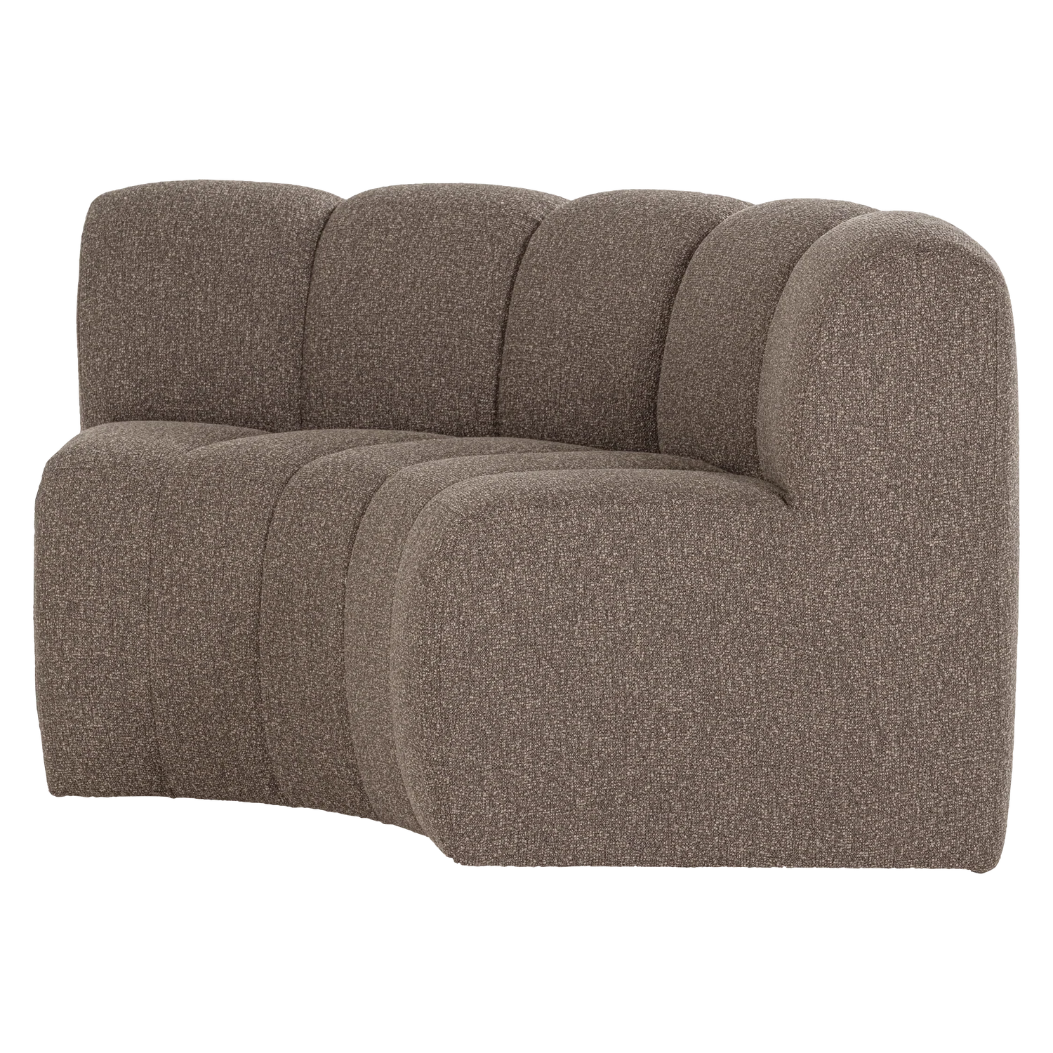 Sofa modułowa MOJO BENCH - element narożny półokrągły brązowy bouclé - Image 4