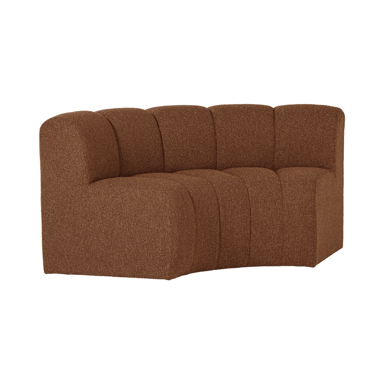 Sofa modułowa MOJO BENCH - element narożny półokrągły ceglany brązowy bouclé