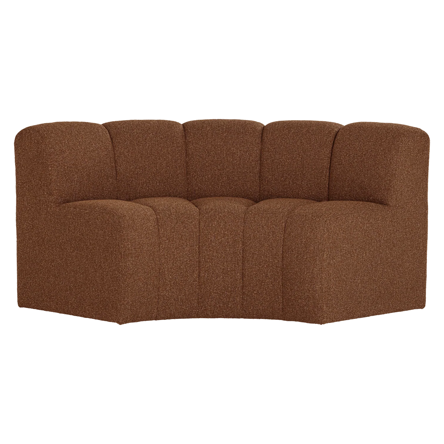 Sofa modułowa MOJO BENCH - element narożny półokrągły ceglany brązowy bouclé - Image 3