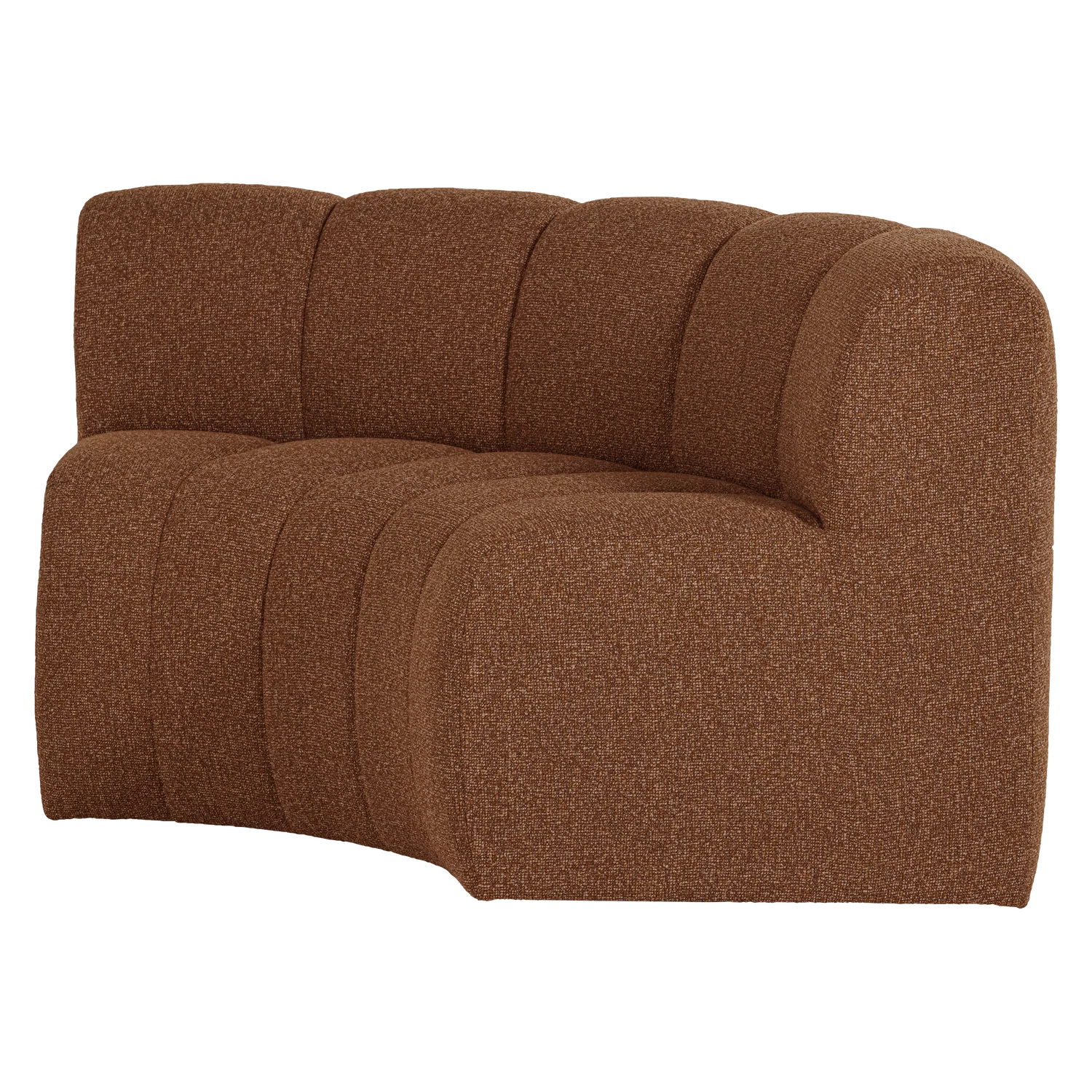 Sofa modułowa MOJO BENCH - element narożny półokrągły ceglany brązowy bouclé - Image 4