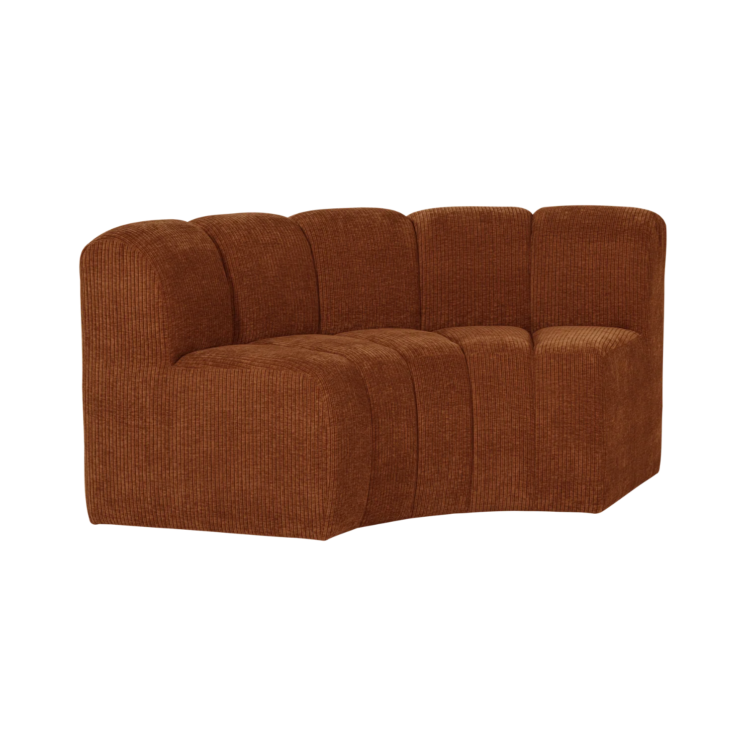 Sofa modułowa MOJO BENCH - element narożny półokrągły ceglany brązowy sztruks