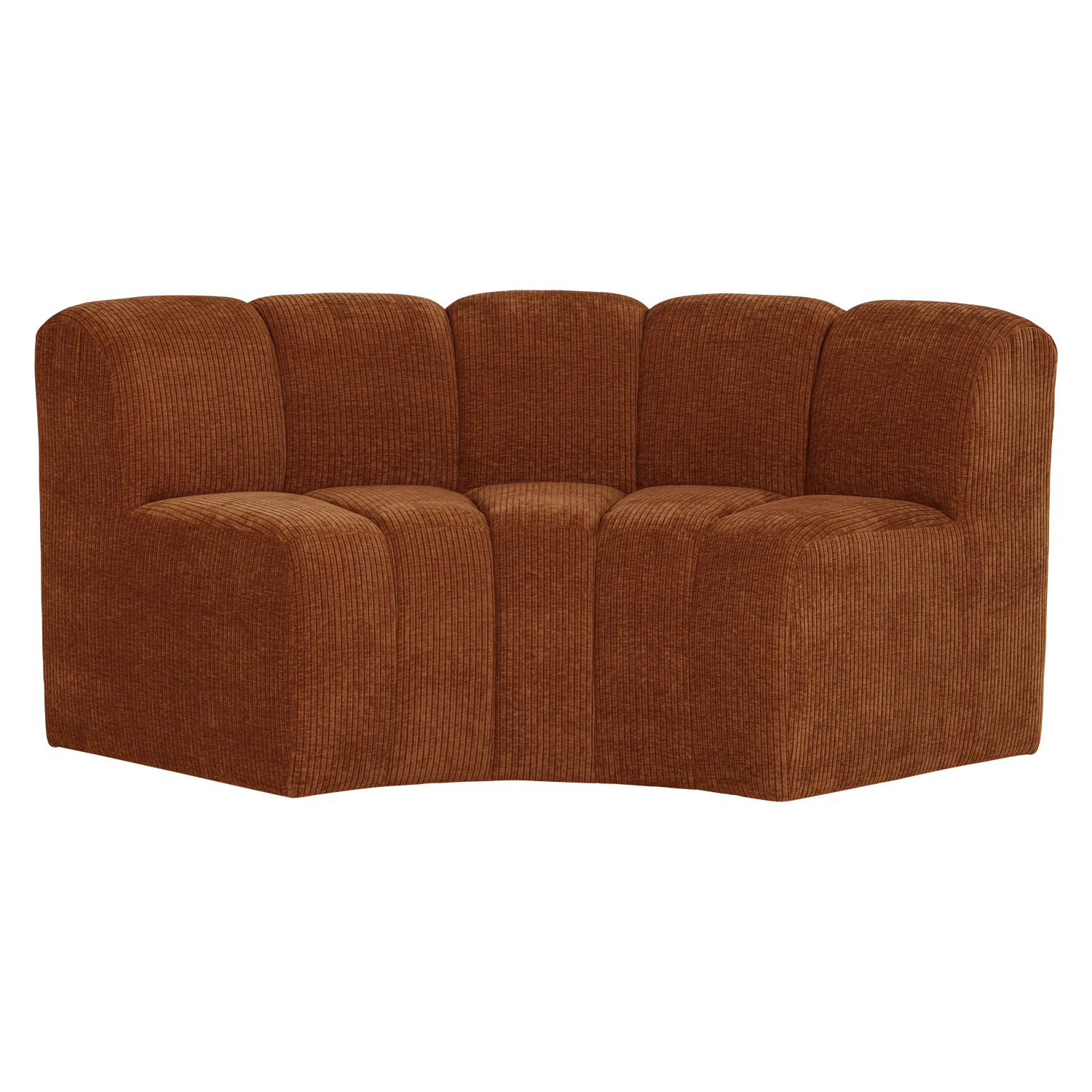 Sofa modułowa MOJO BENCH - element narożny półokrągły ceglany brązowy sztruks - Image 3