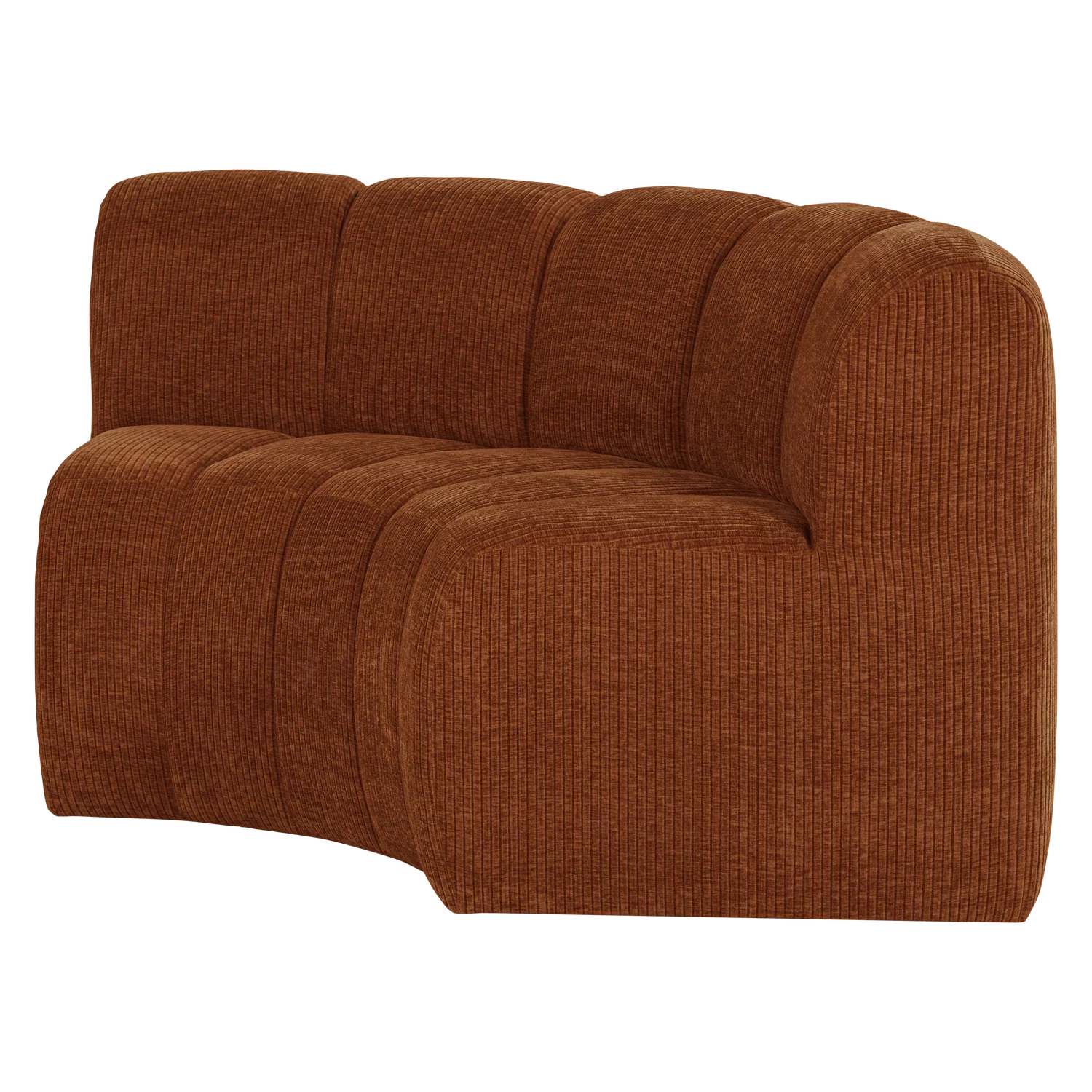 Sofa modułowa MOJO BENCH - element narożny półokrągły ceglany brązowy sztruks - Image 4