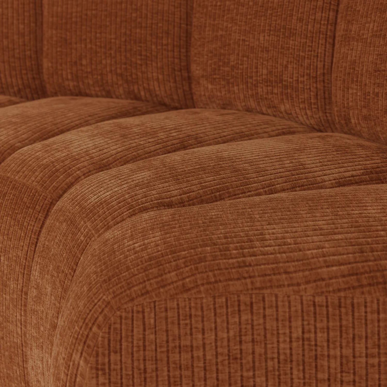 Sofa modułowa MOJO BENCH - element narożny półokrągły ceglany brązowy sztruks - Image 6