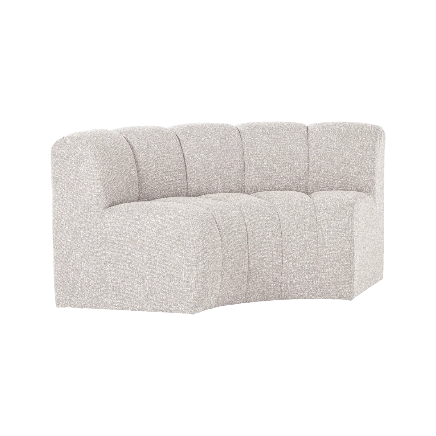 Sofa modułowa MOJO BENCH - element narożny półokrągły ecru bouclé
