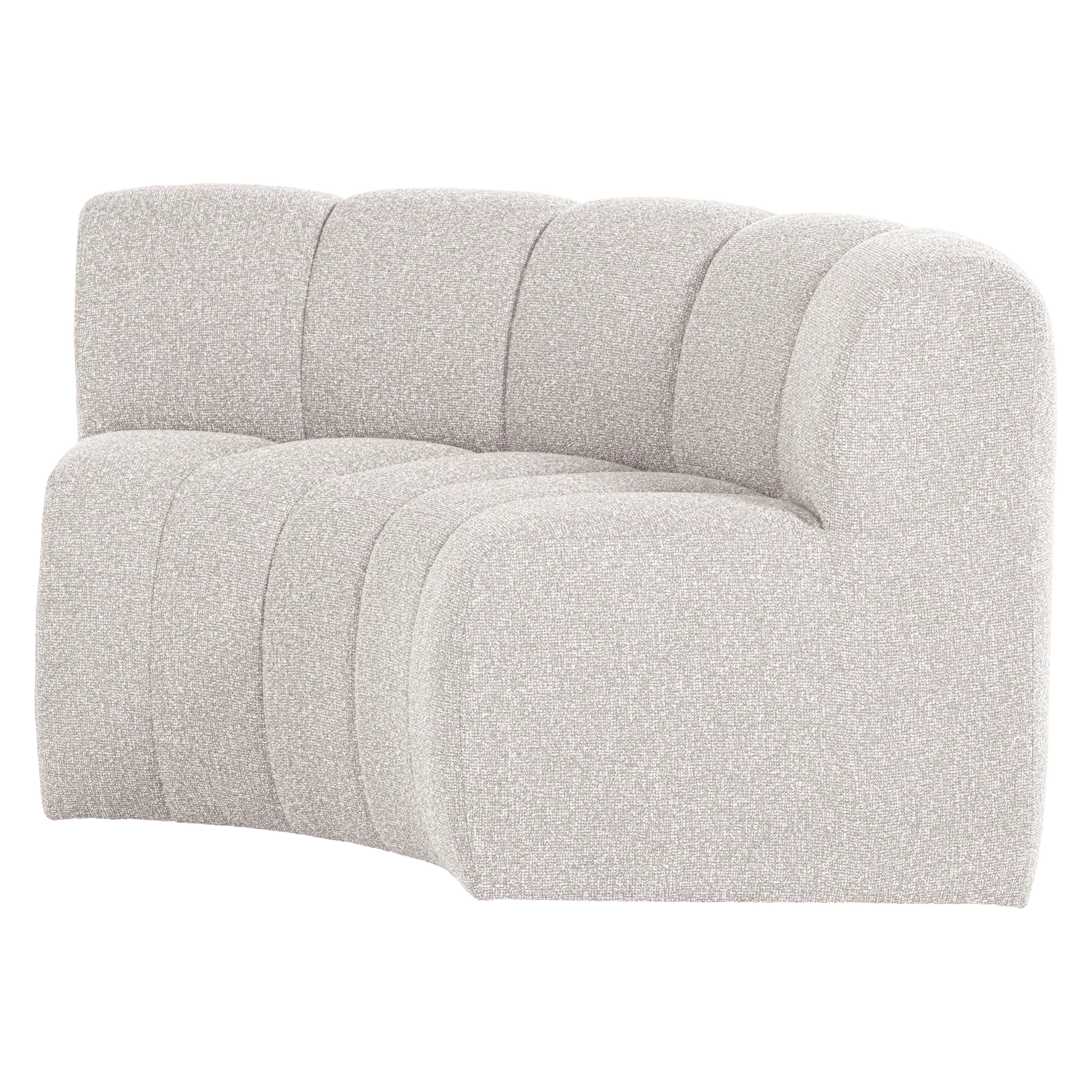 Sofa modułowa MOJO BENCH - element narożny półokrągły ecru bouclé - Image 4