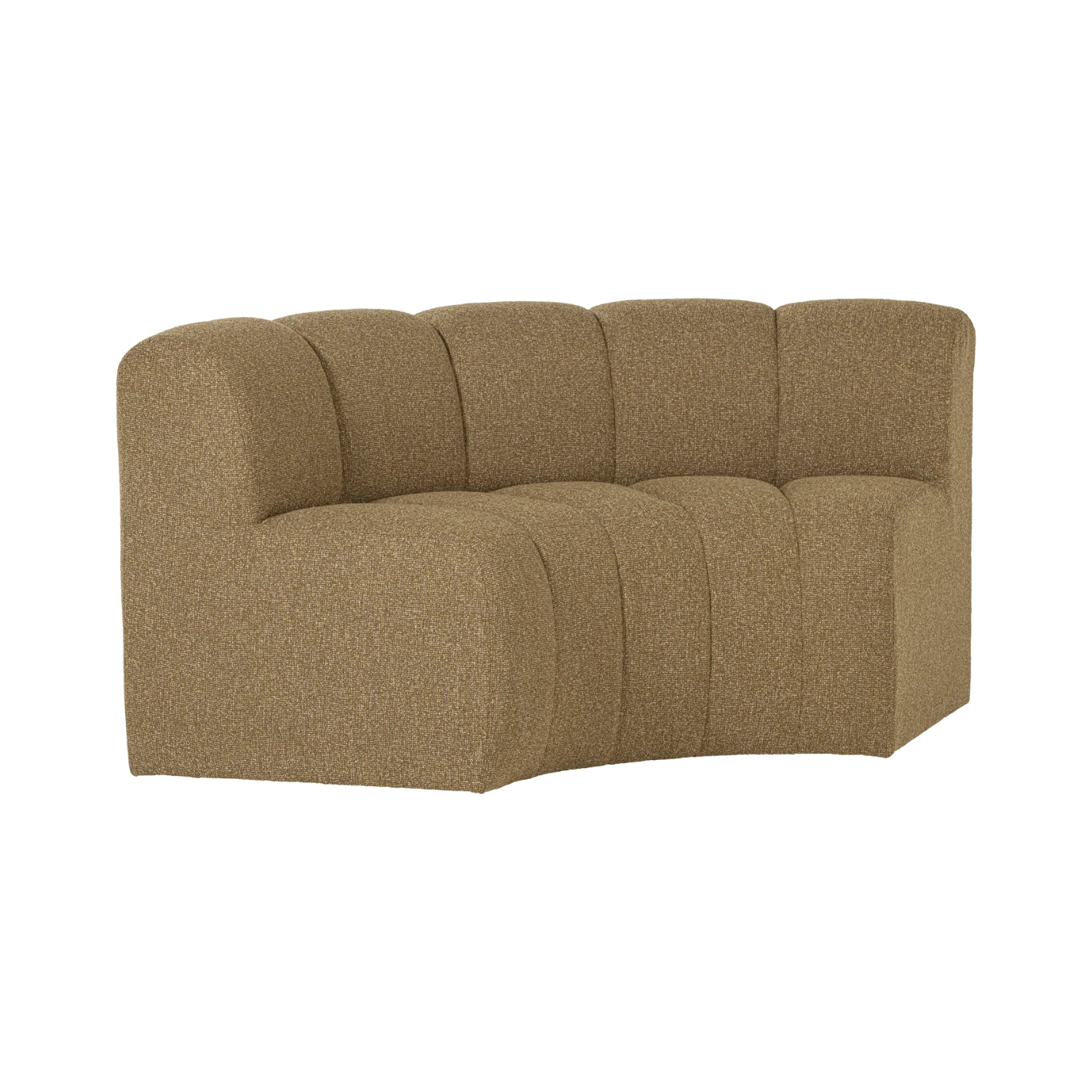 Sofa modułowa MOJO BENCH - element narożny półokrągły miodowy bouclé