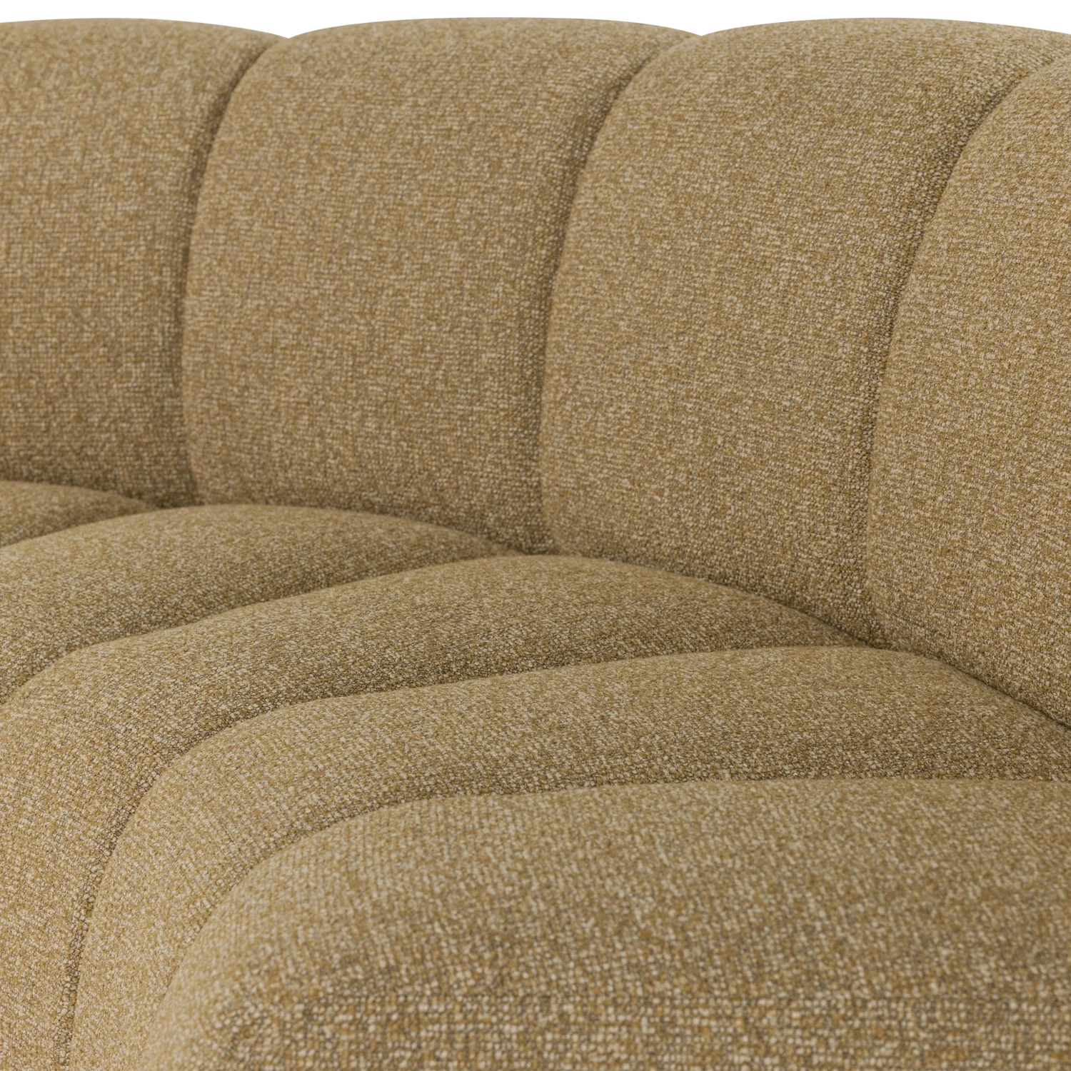 Sofa modułowa MOJO BENCH - element narożny półokrągły miodowy bouclé - Image 2
