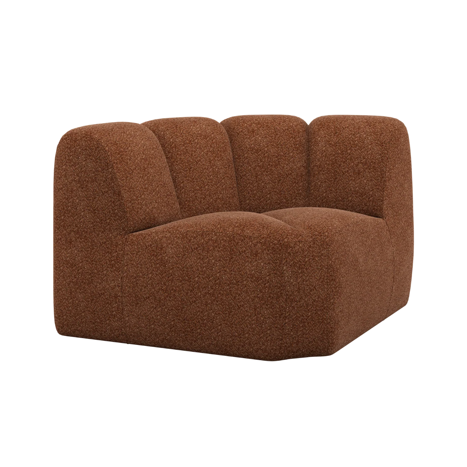 Sofa modułowa MOJO - element narożny rdzawy brązowy baranek