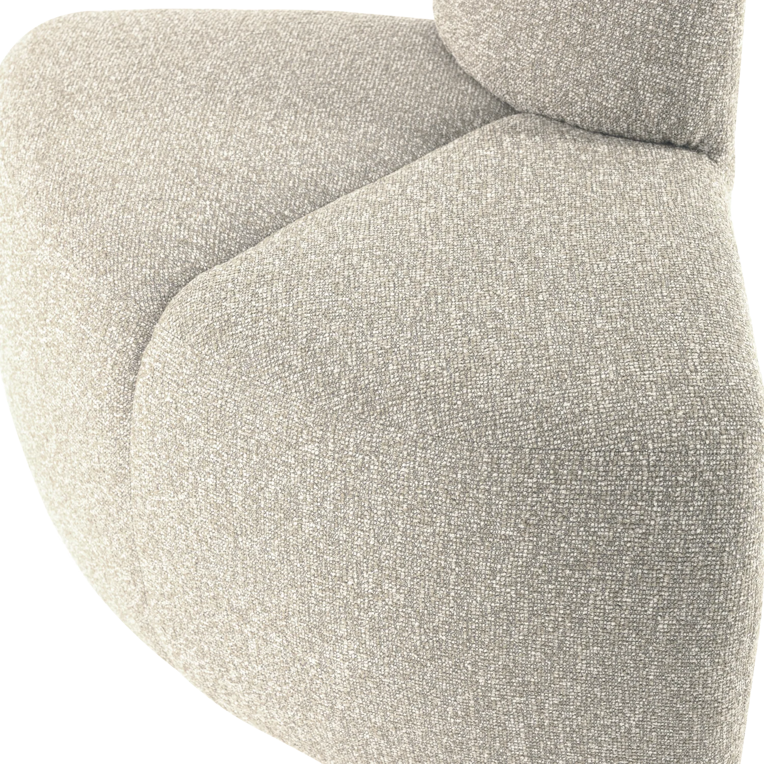 Sofa modułowa MOJO BENCH - element narożny zaokrąglony beżowy bouclé - Image 2