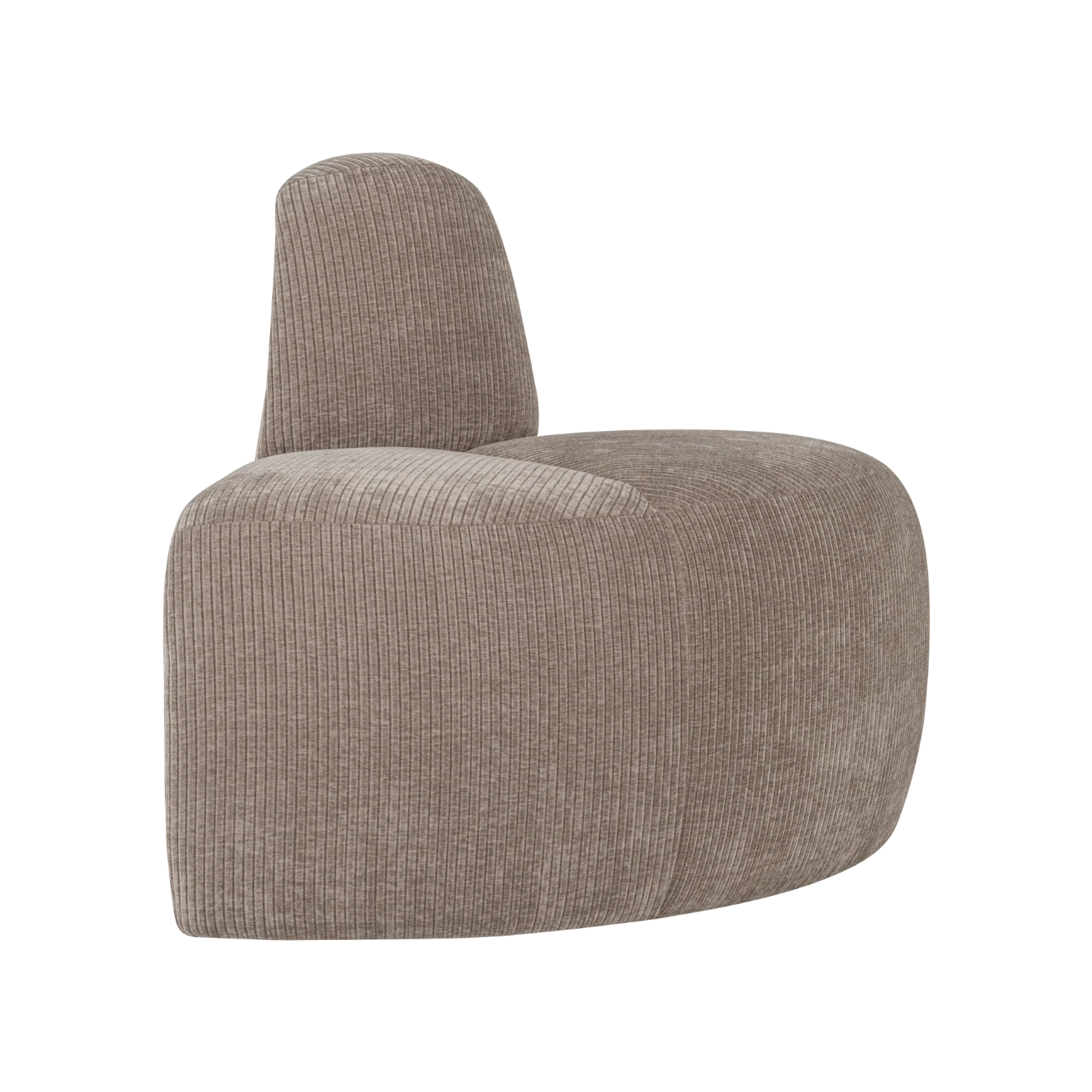Sofa modułowa MOJO BENCH - element narożny zaokrąglony beżowy sztruks