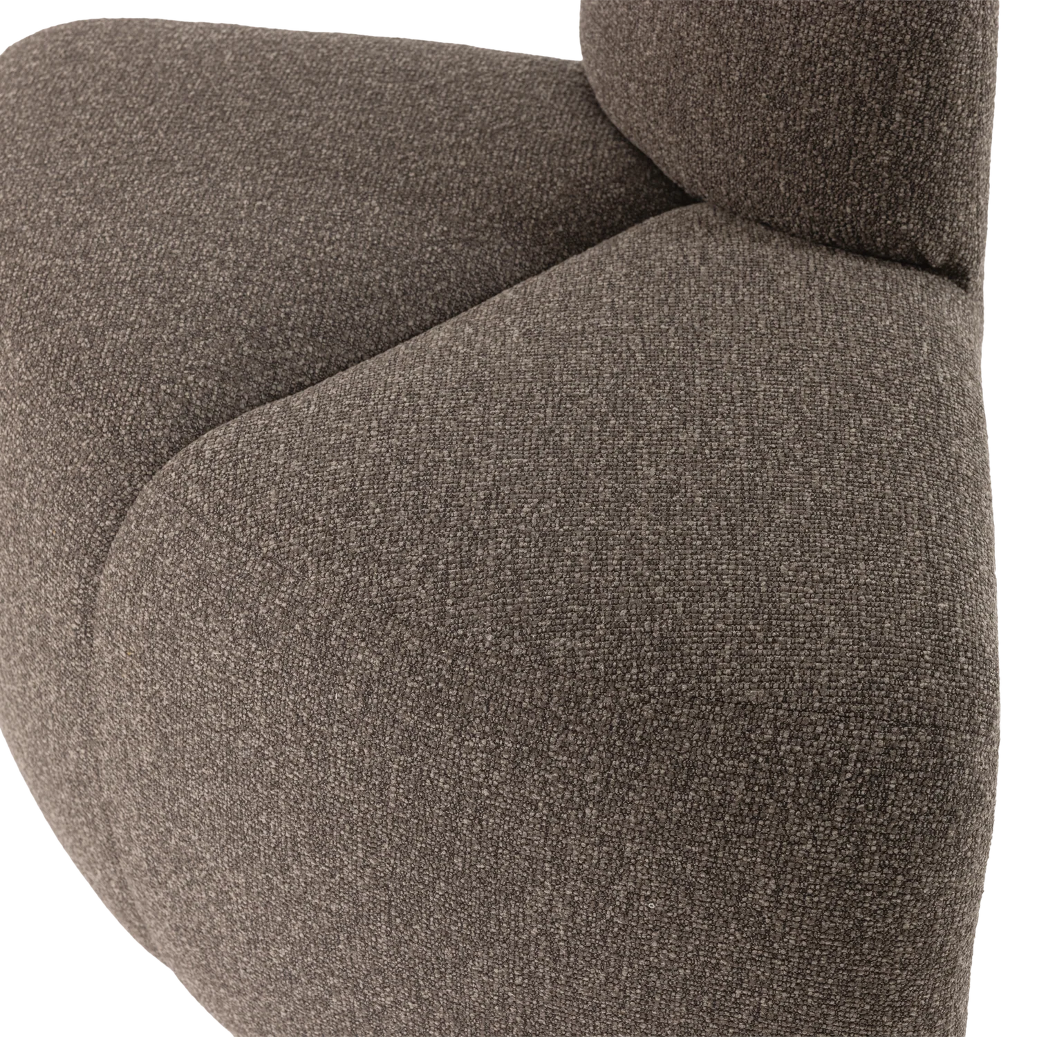 Sofa modułowa MOJO BENCH - element narożny zaokrąglony brązowy bouclé - Image 2