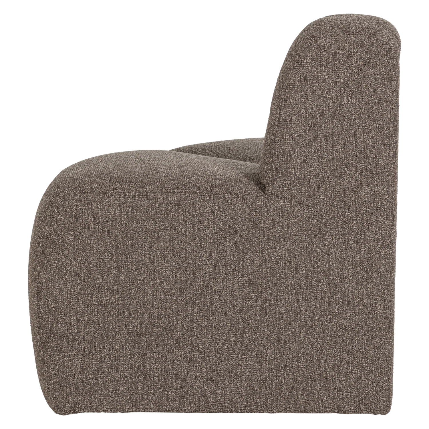 Sofa modułowa MOJO BENCH - element narożny zaokrąglony brązowy bouclé - Image 4