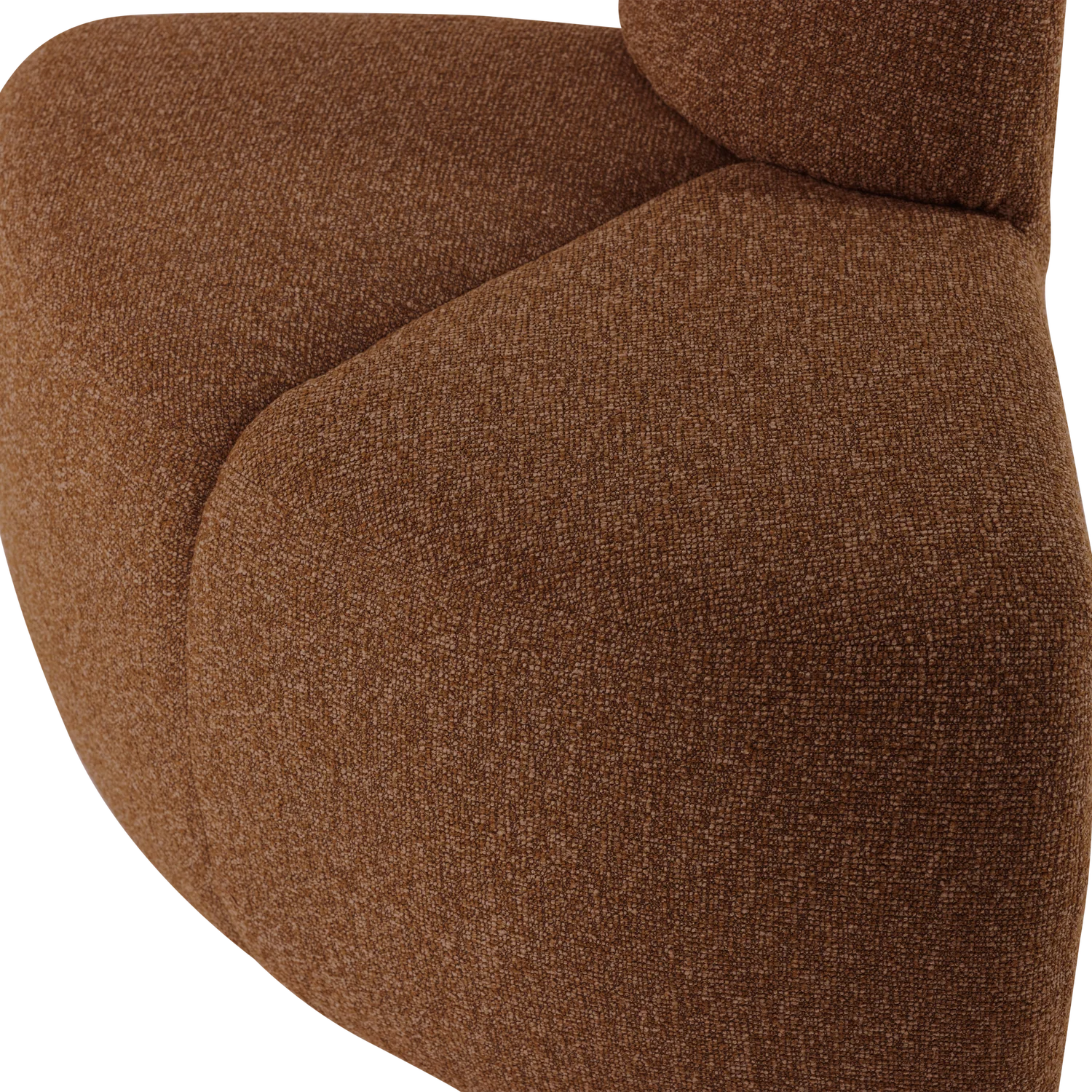 Sofa modułowa MOJO BENCH - element narożny zaokrąglony ceglany brązowy bouclé - Image 2