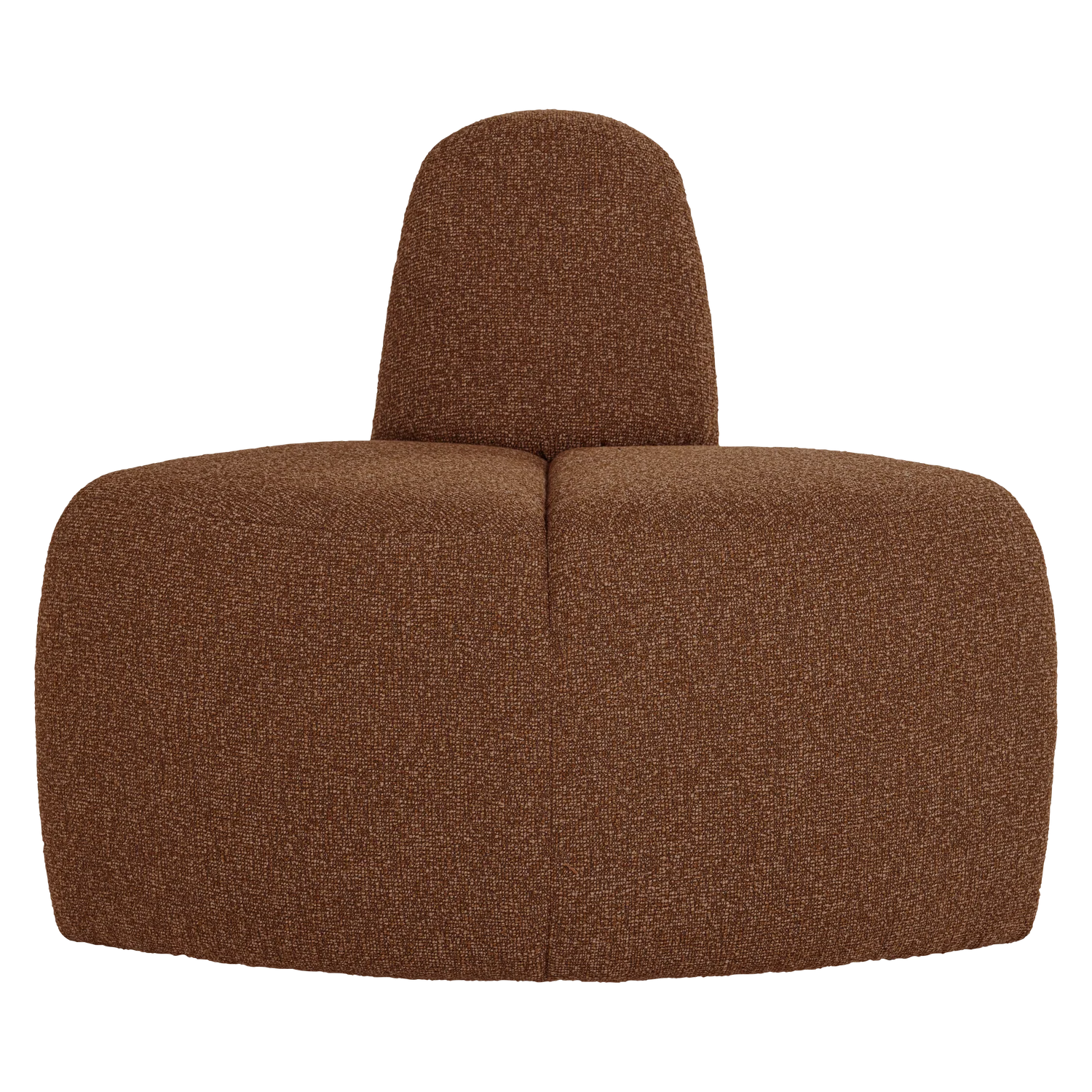 Sofa modułowa MOJO BENCH - element narożny zaokrąglony ceglany brązowy bouclé - Image 3