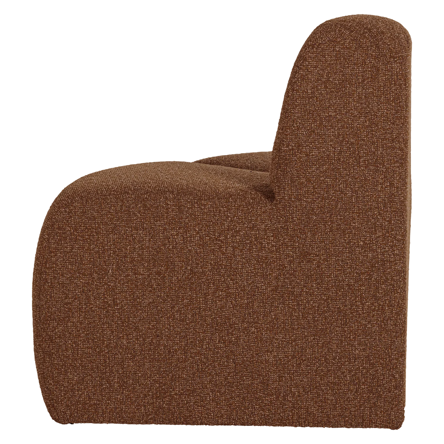 Sofa modułowa MOJO BENCH - element narożny zaokrąglony ceglany brązowy bouclé - Image 4