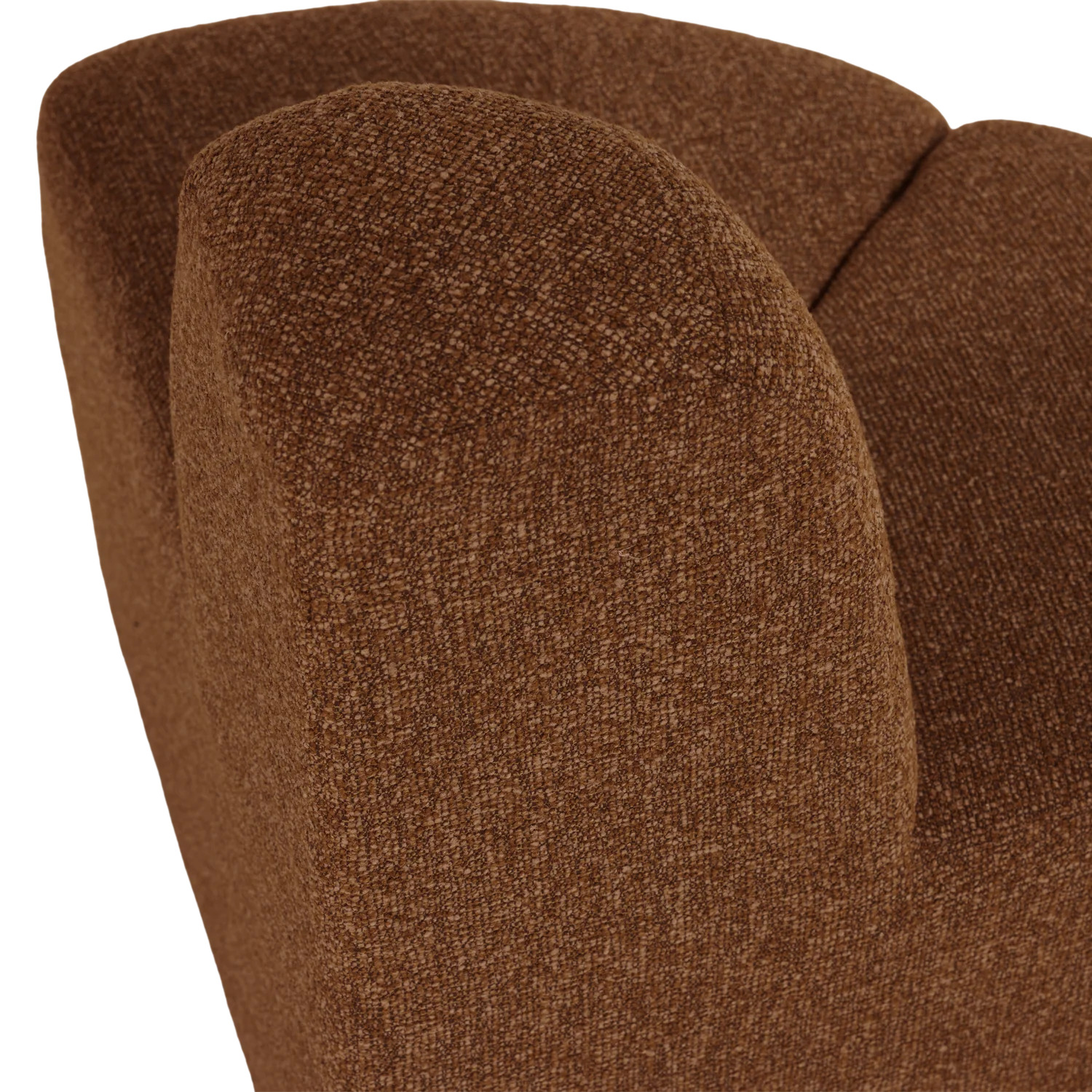 Sofa modułowa MOJO BENCH - element narożny zaokrąglony ceglany brązowy bouclé - Image 6