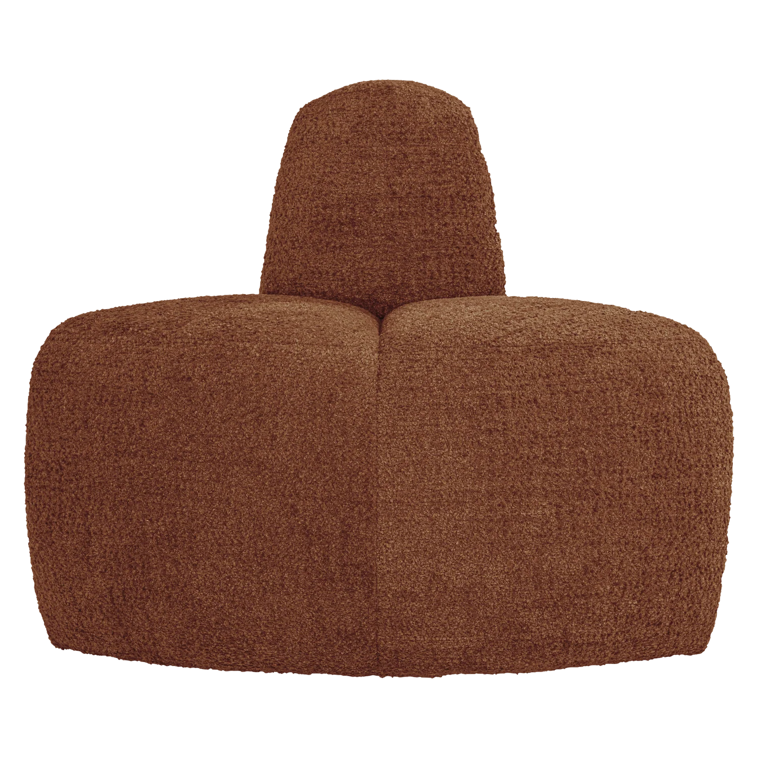 Sofa modułowa MOJO BENCH - element narożny zaokrąglony ceglany brązowy szenil - Image 3