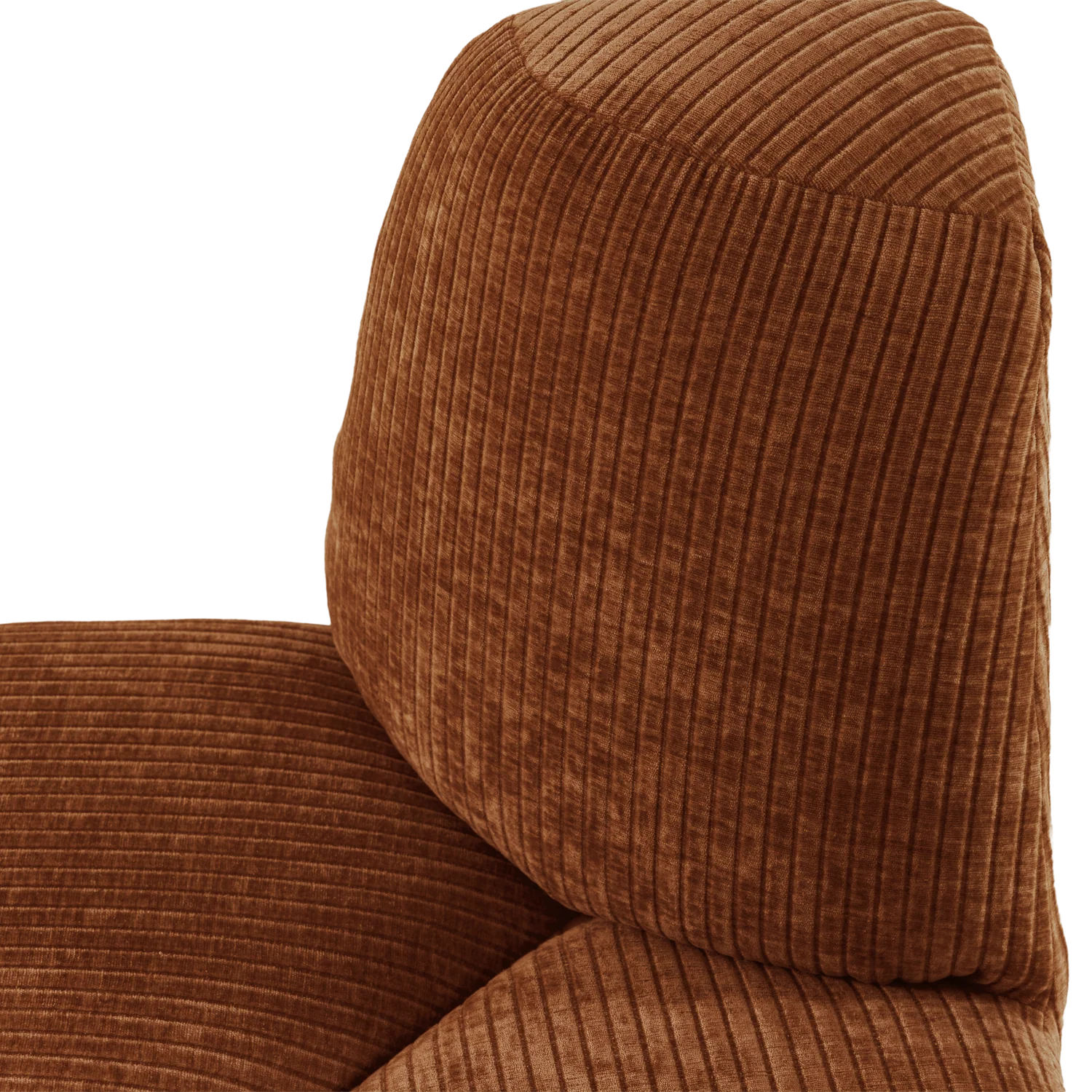 Sofa modułowa MOJO BENCH - element narożny zaokrąglony ceglany brązowy sztruks - Image 2