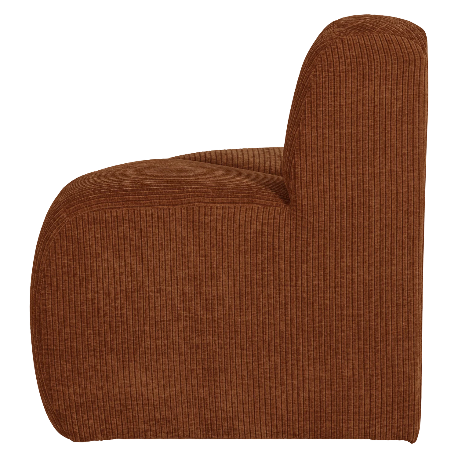 Sofa modułowa MOJO BENCH - element narożny zaokrąglony ceglany brązowy sztruks - Image 4