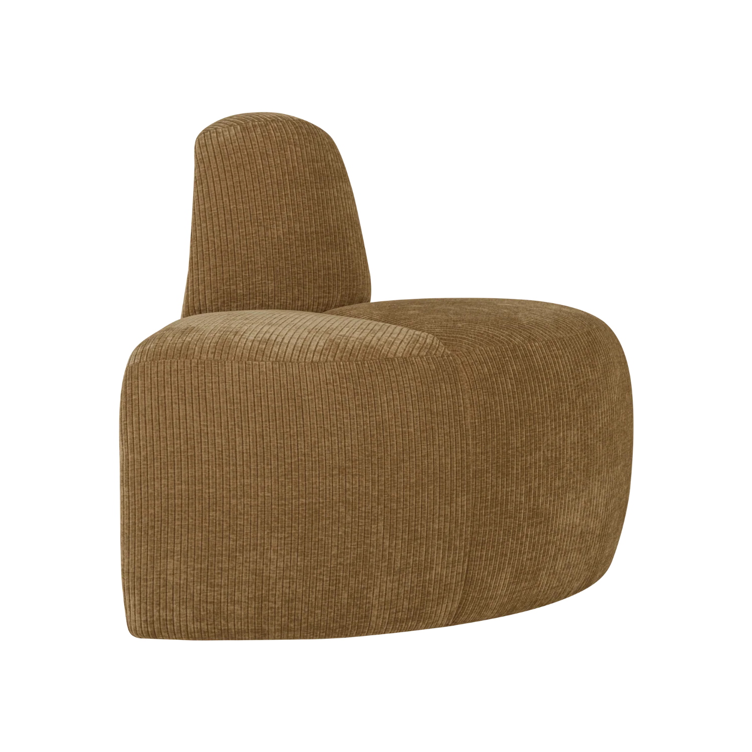Sofa modułowa MOJO BENCH - element narożny zaokrąglony miodowy sztruks
