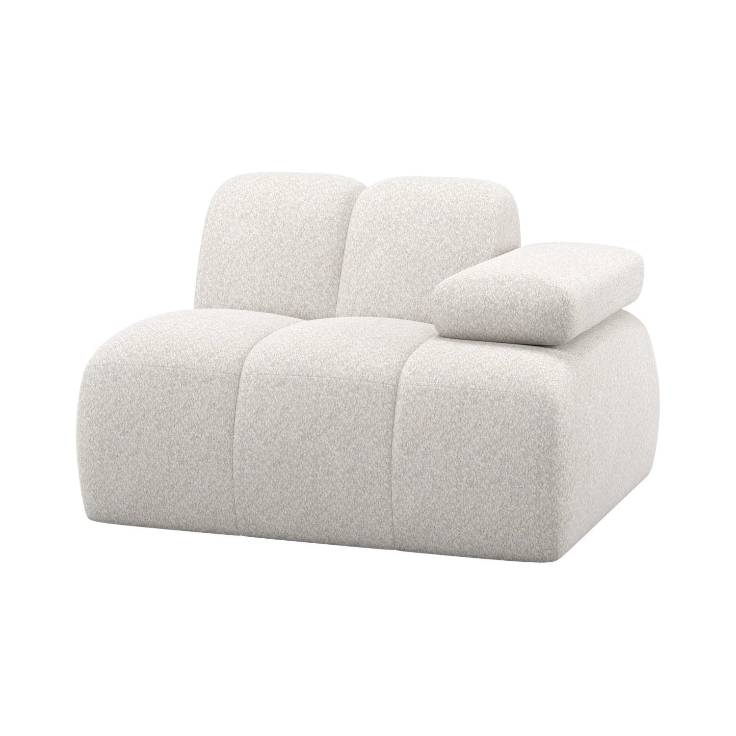 Sofa modułowa MOJO - element prawostronny ecru baranek