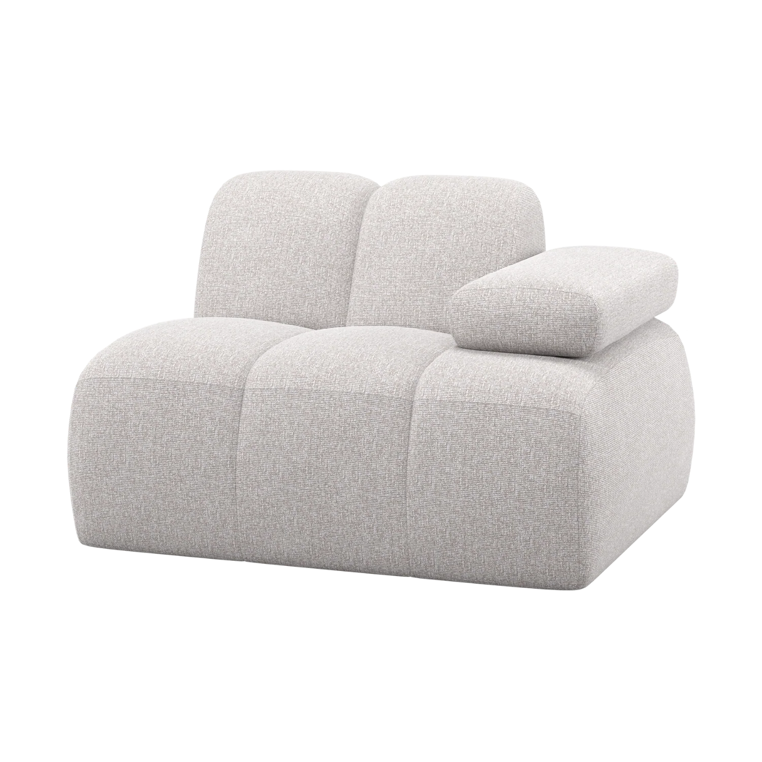 Sofa modułowa MOJO - element prawostronny ecru bouclé