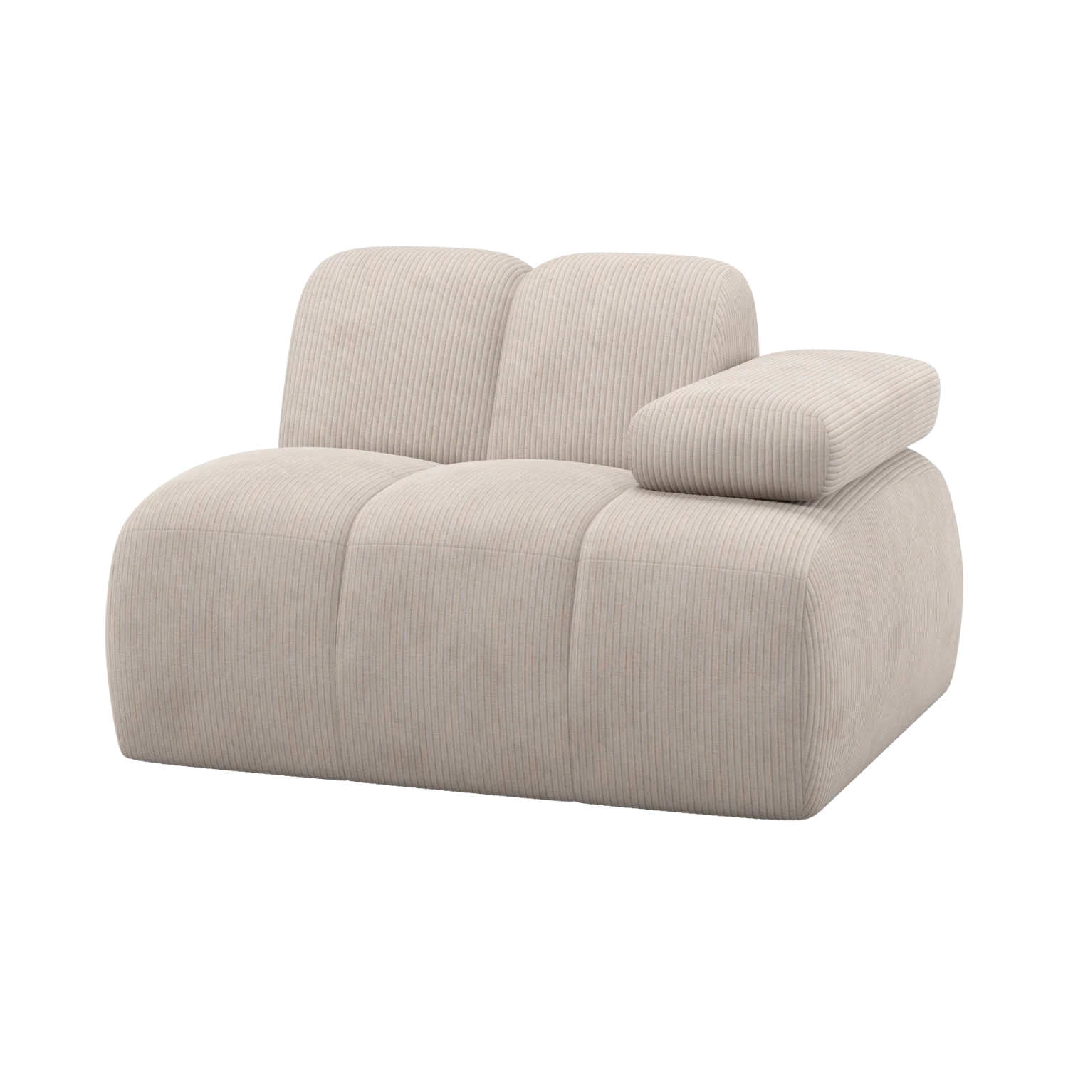 Sofa modułowa MOJO - element prawostronny ecru sztruks