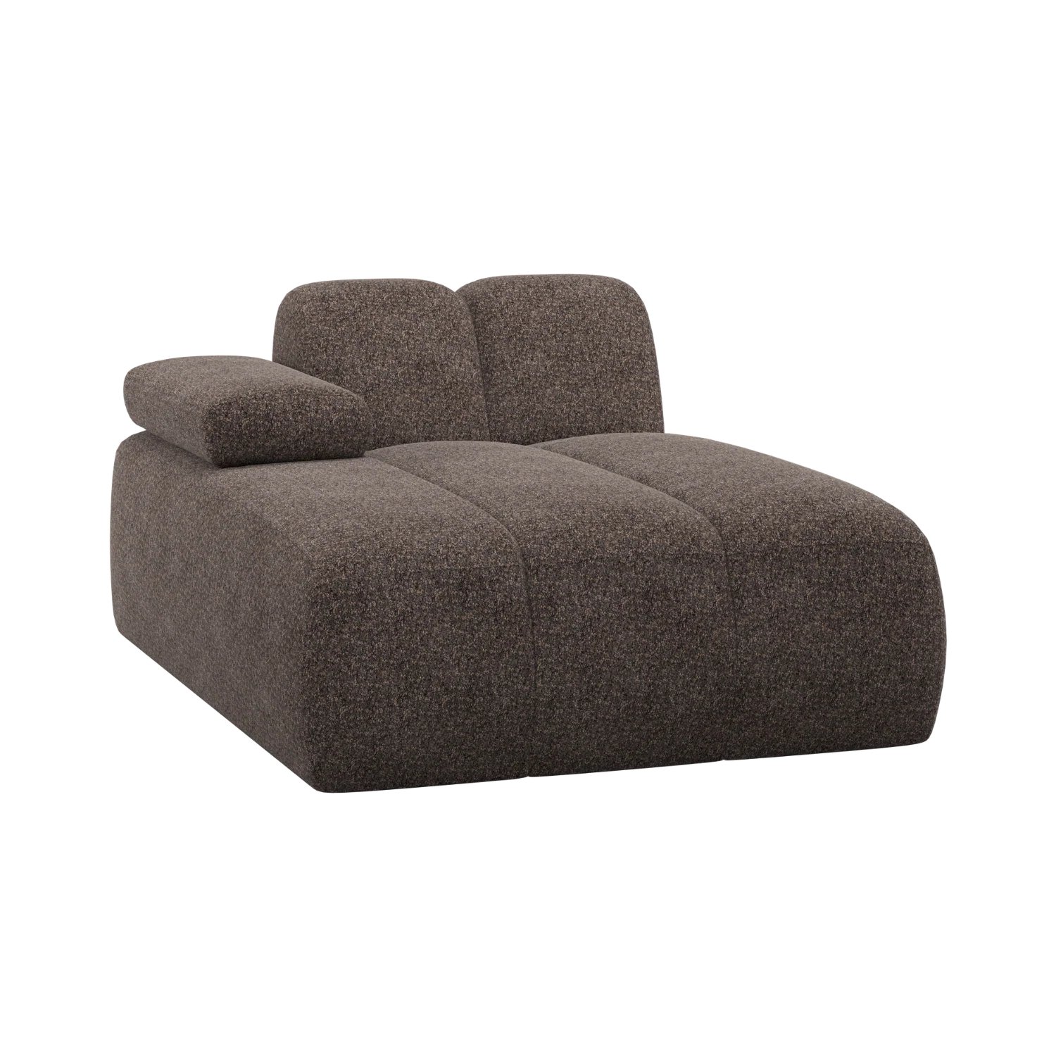 Sofa modułowa MOJO - szezlong lewostronny brązowy baranek