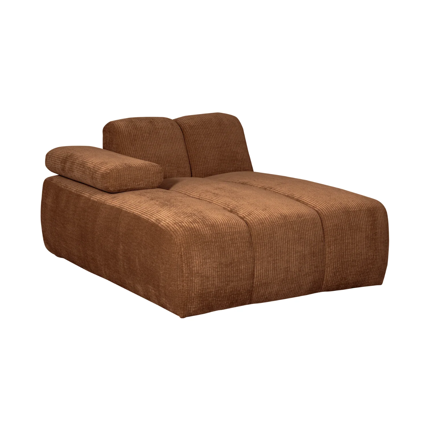 Sofa modułowa MOJO - szezlong lewostronny rdzawy brązowy sztruks