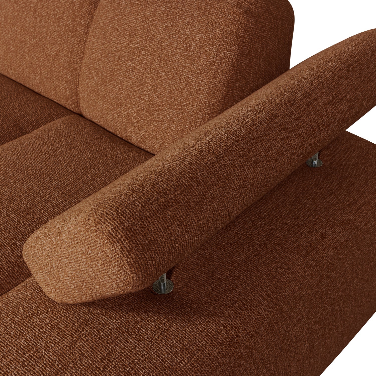 Sofa modułowa MOJO - szezlong prawostronny rdzawy brązowy bouclé - Image 3