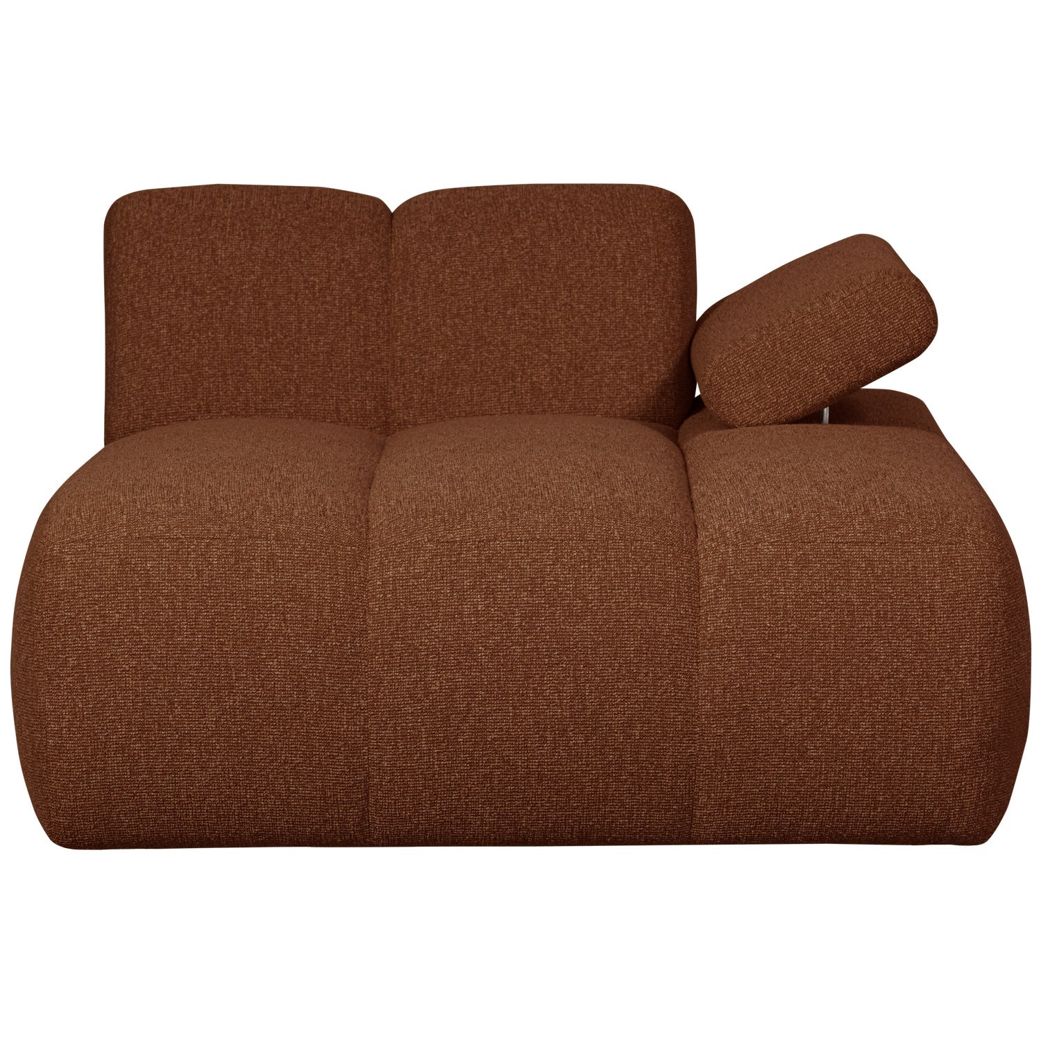 Sofa modułowa MOJO - szezlong prawostronny rdzawy brązowy bouclé - Image 4