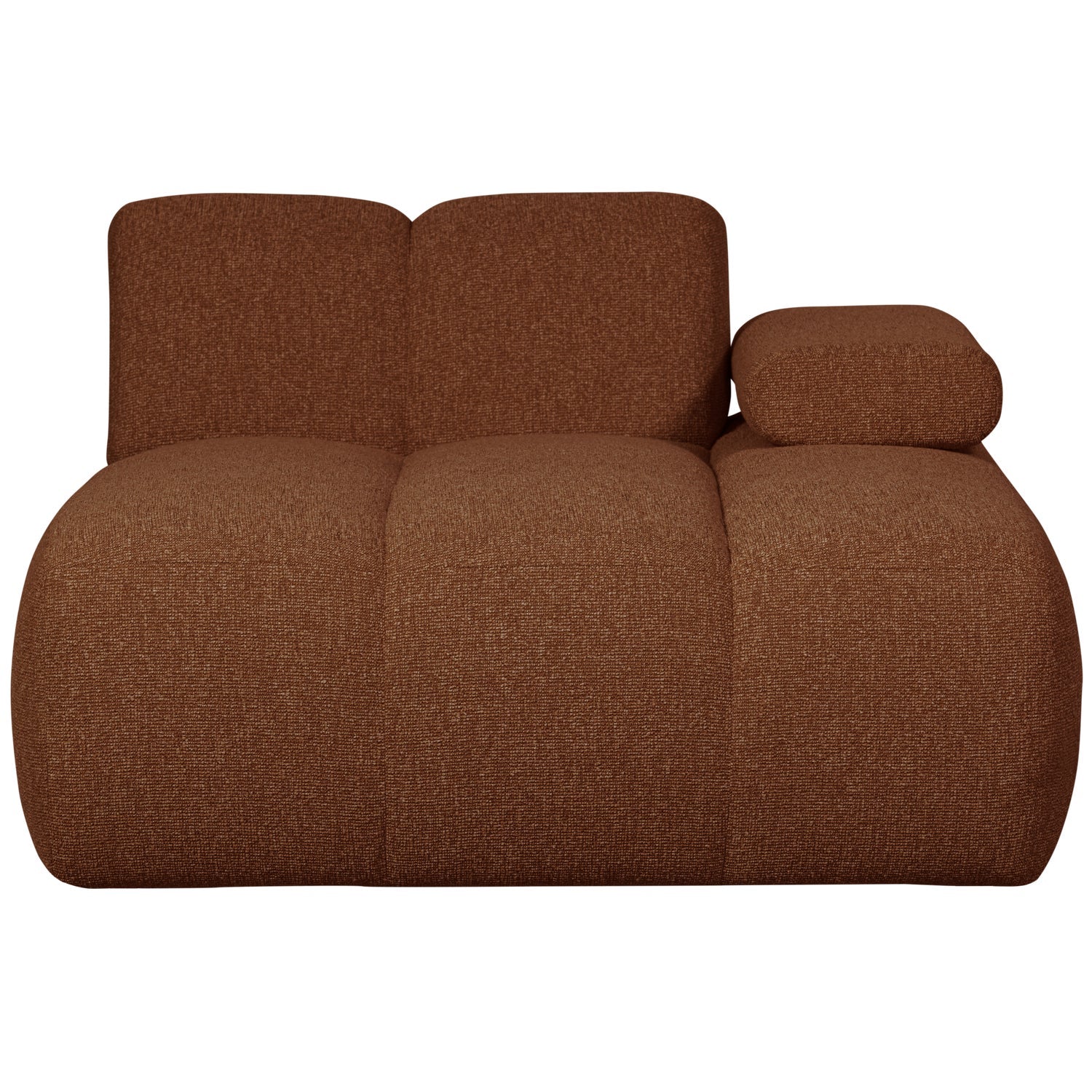 Sofa modułowa MOJO - szezlong prawostronny rdzawy brązowy bouclé - Image 8