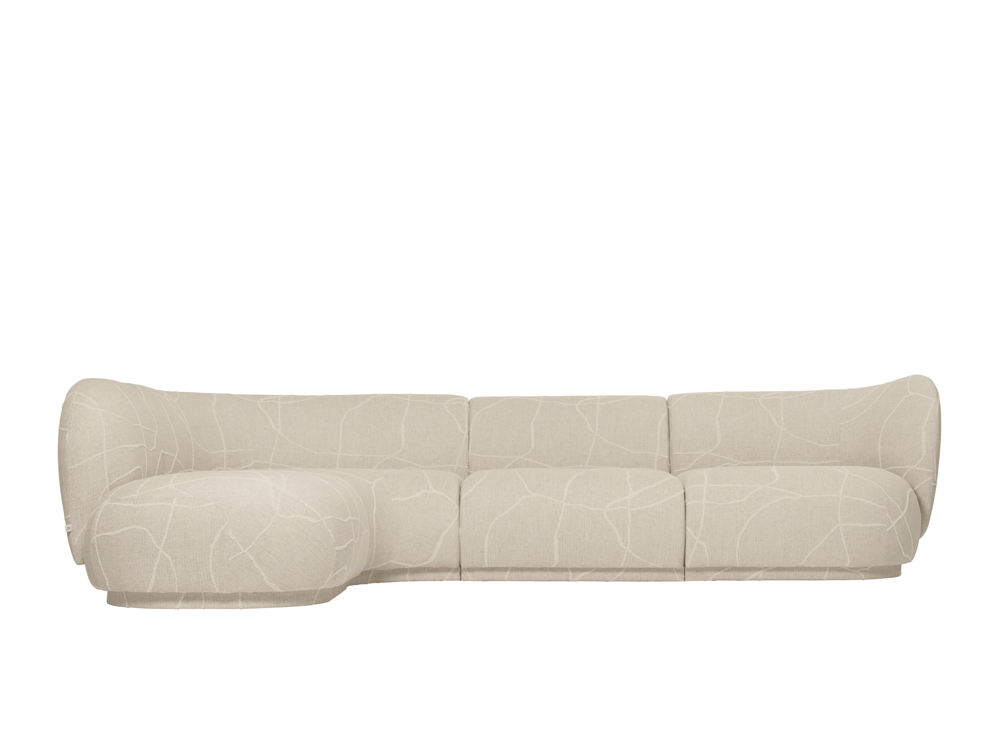 Sofa modułowa RICO Can Lis - element narożny zaokrąglony piaskowy z białym - Image 6